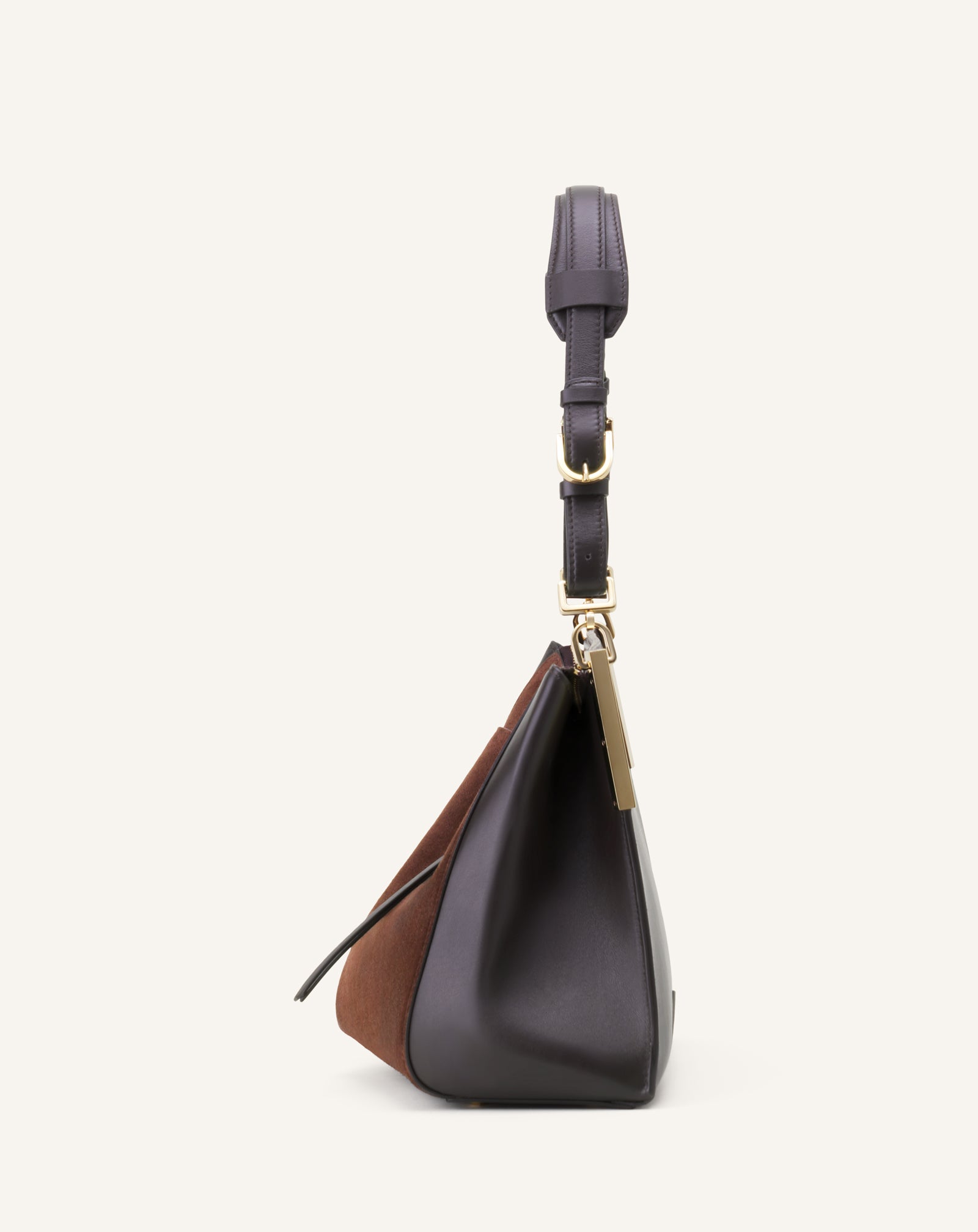 BROWN TOP HANDLE BAG IN LEATHER