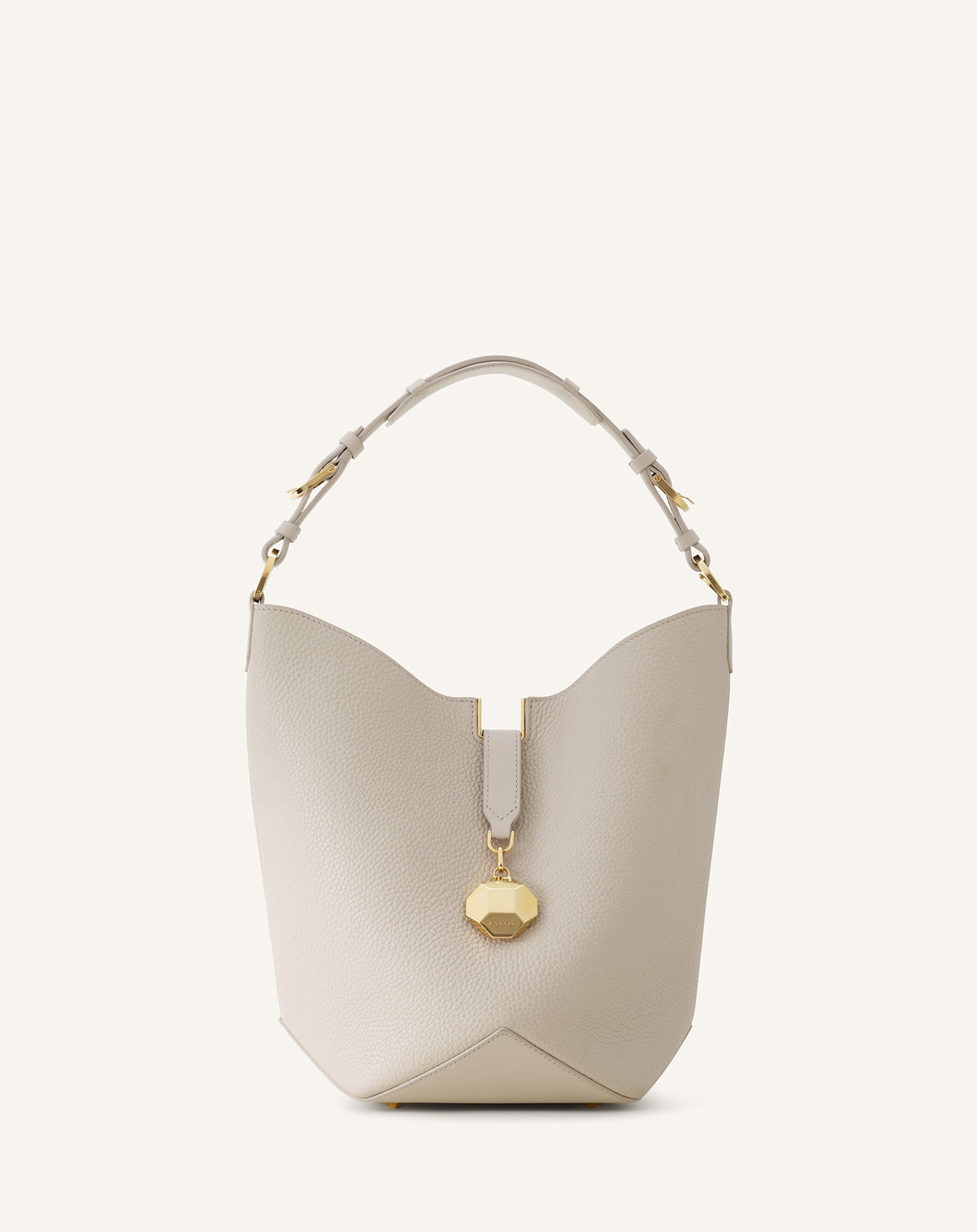 CATCH BY LANVIN MEDIUM BUCKET BAG IN GRAINED LEATHER