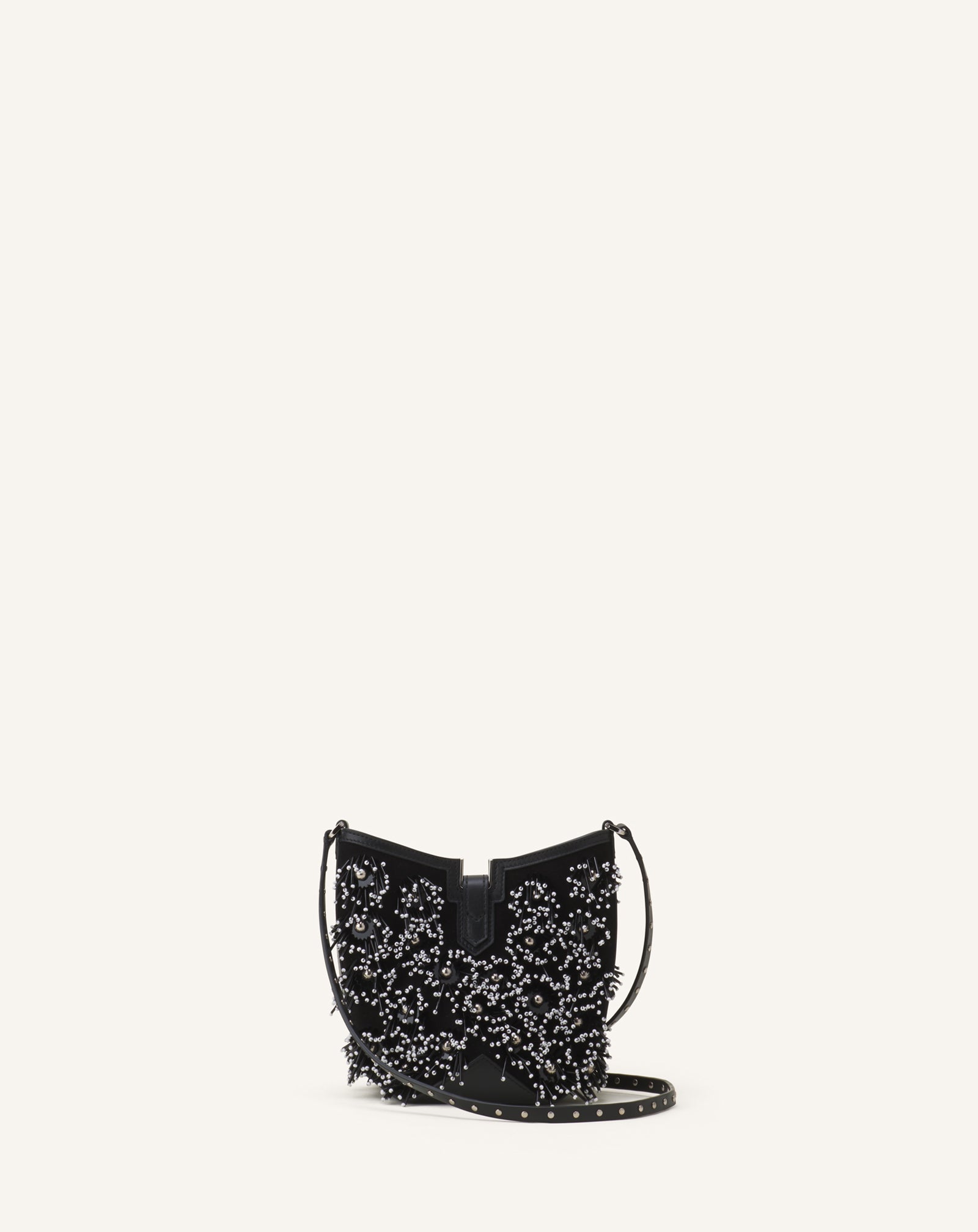 SAC SEAU CATCH BY LANVIN EN CUIR BRODÉ NOIR