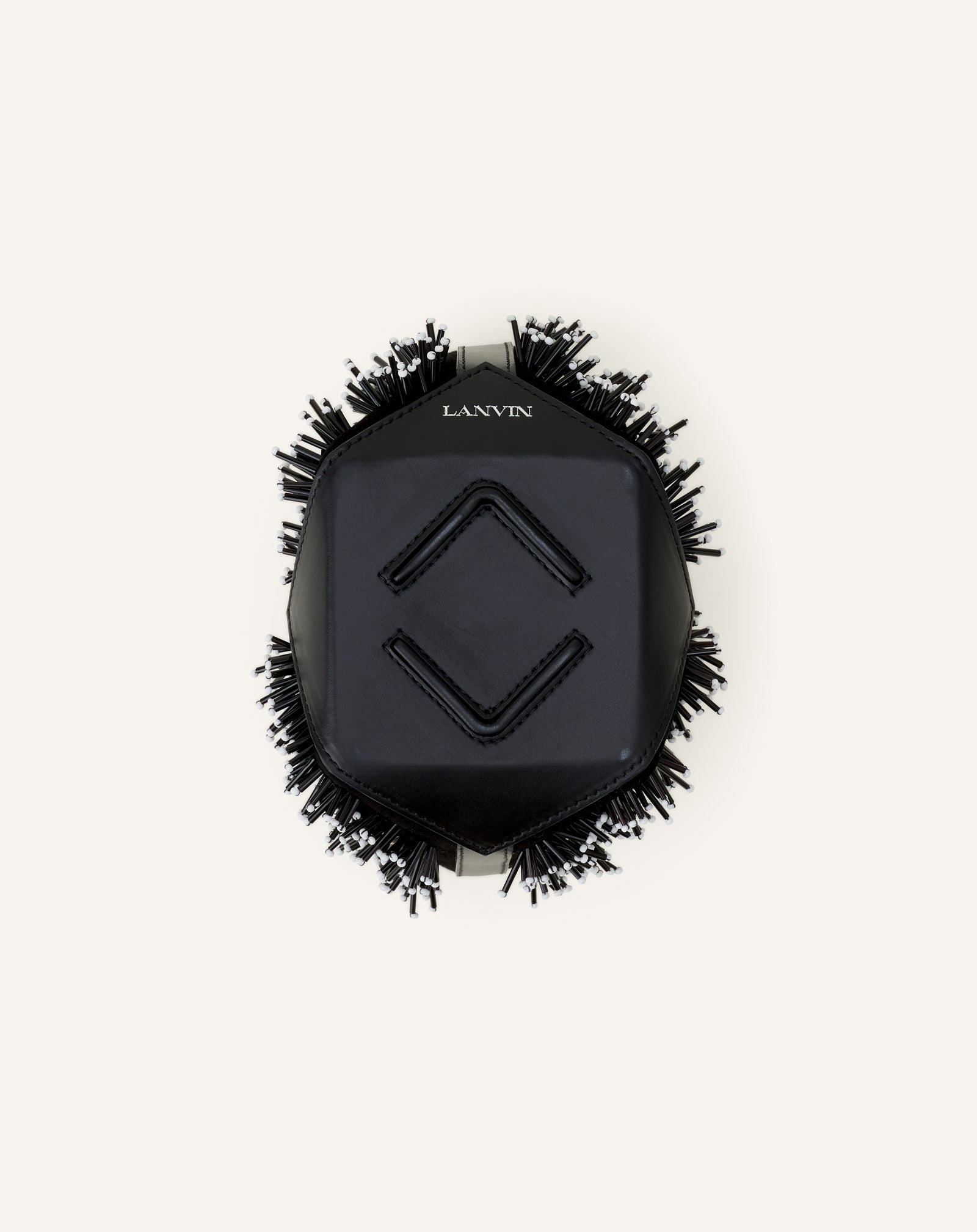 SAC SEAU CATCH BY LANVIN EN CUIR BRODÉ NOIR