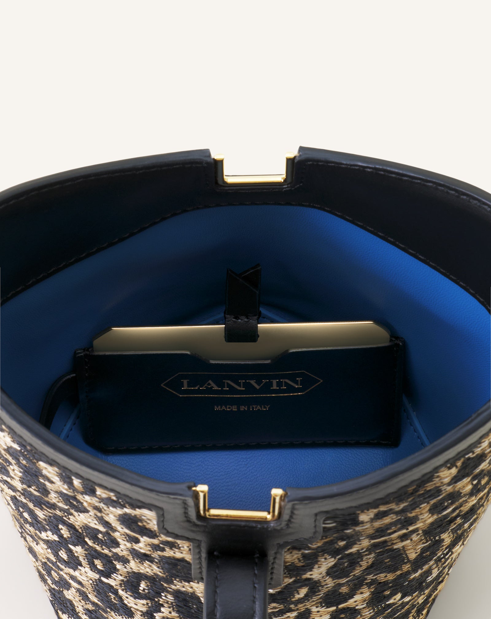 SAC SEAU NANO CATCH BY LANVIN EN RAFIA BEIGE
