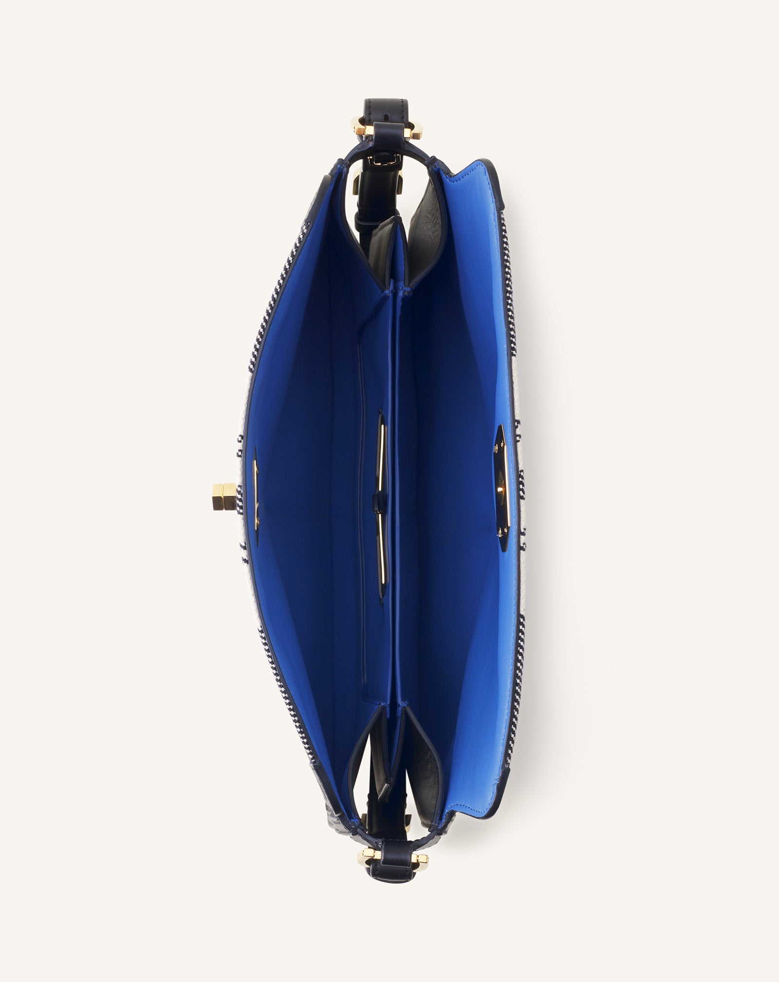 SAC COMPAGNON ASYMETRIQUE MM EN TOILE RAYÉE GRIS