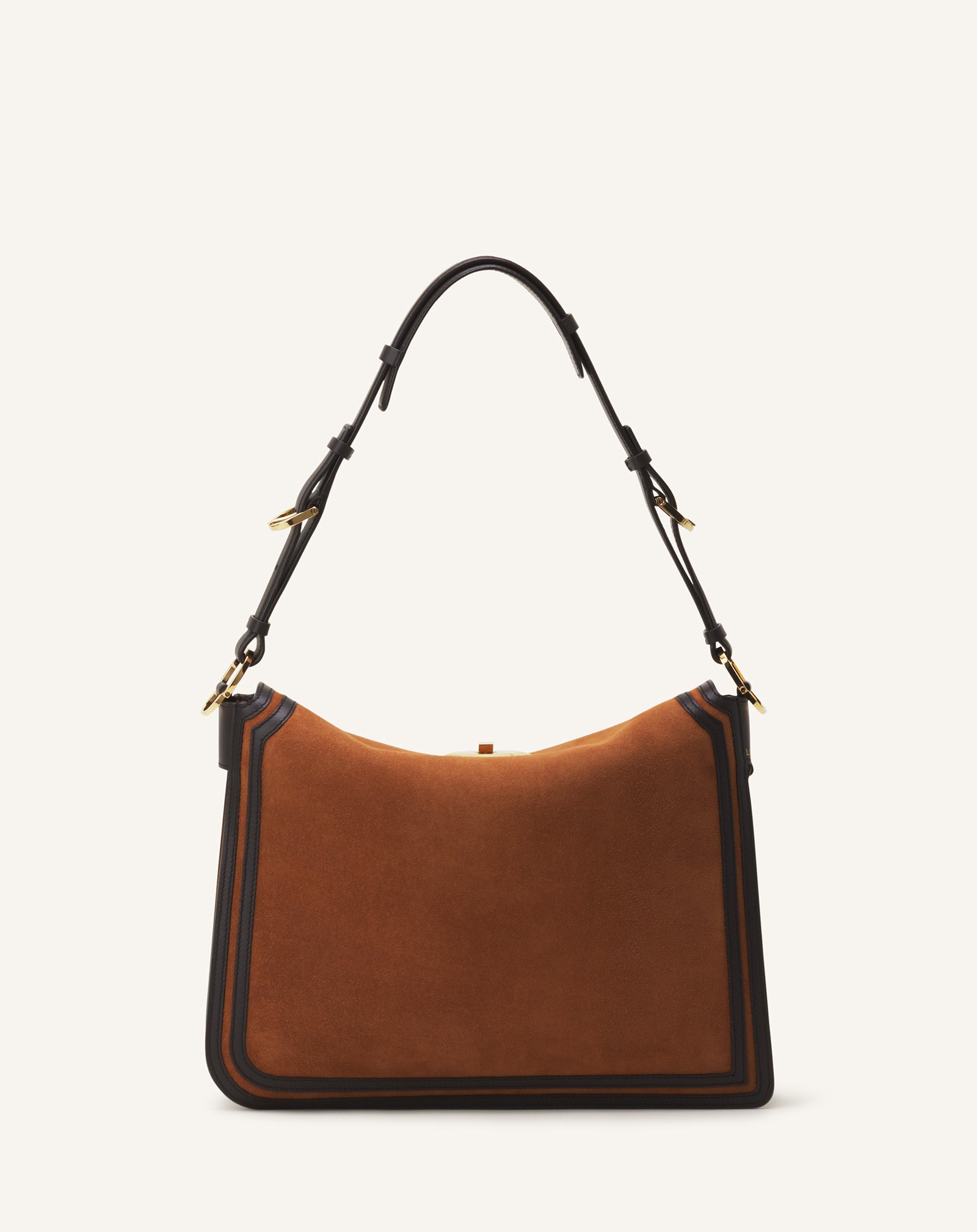 BROWN COMPAGNON ASYMMETRICAL BAG IN SUEDE