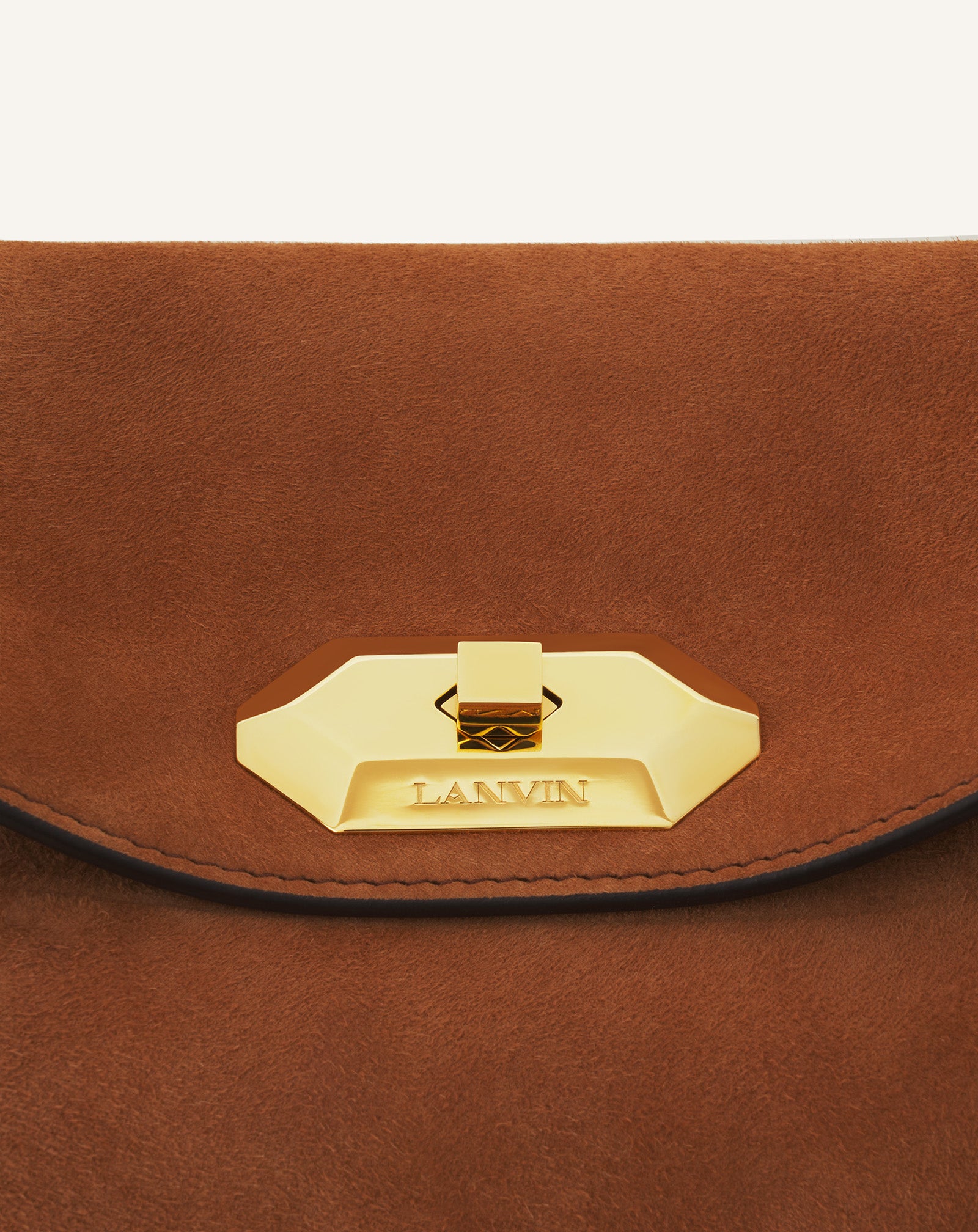 BROWN COMPAGNON ASYMMETRICAL BAG IN SUEDE