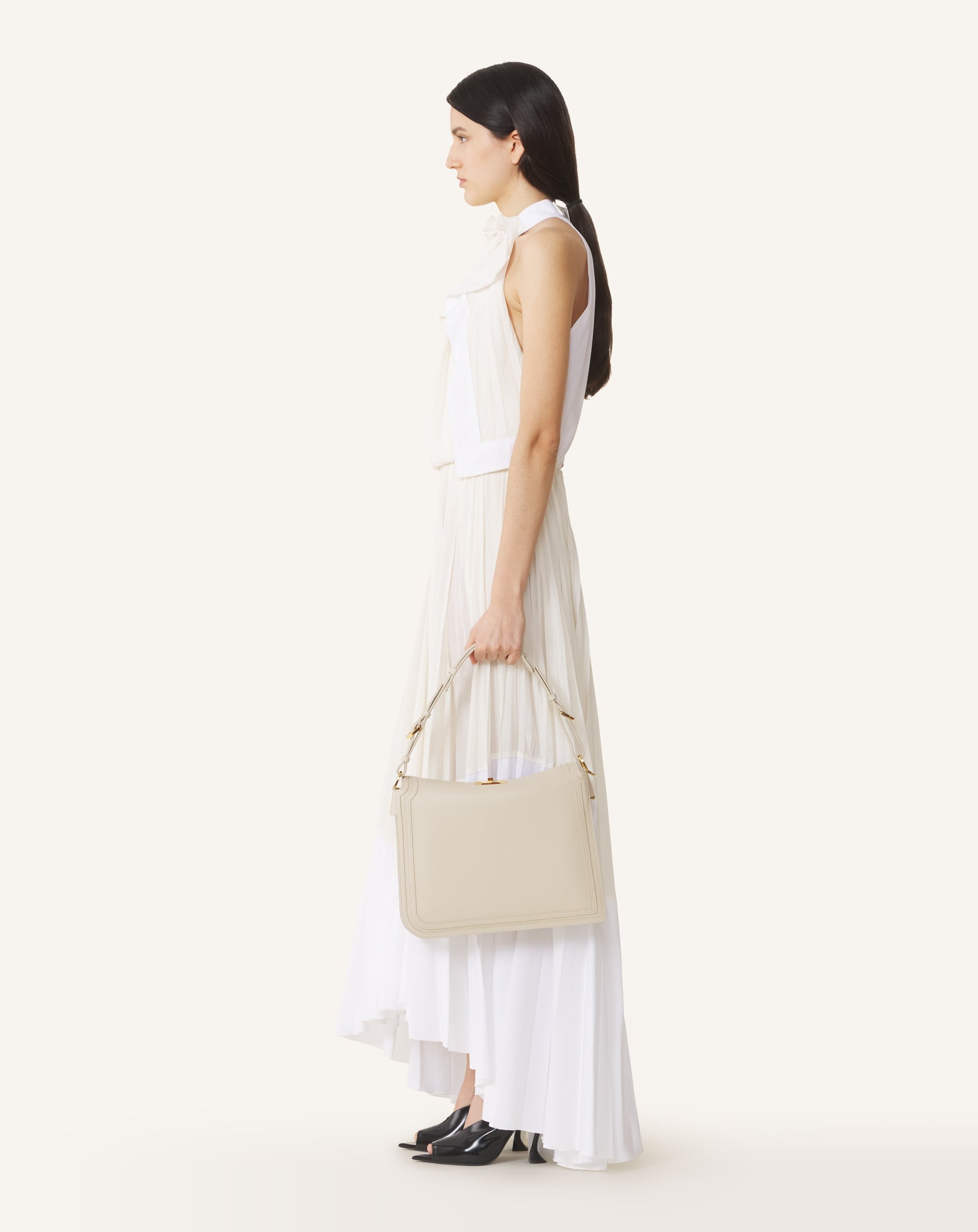 WHITE COMPAGNON BAG IN LEATHER