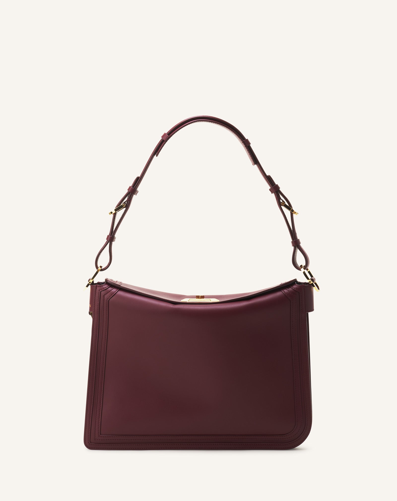 Black Compagnon Asymmetrical Bag In Leather | Lanvin