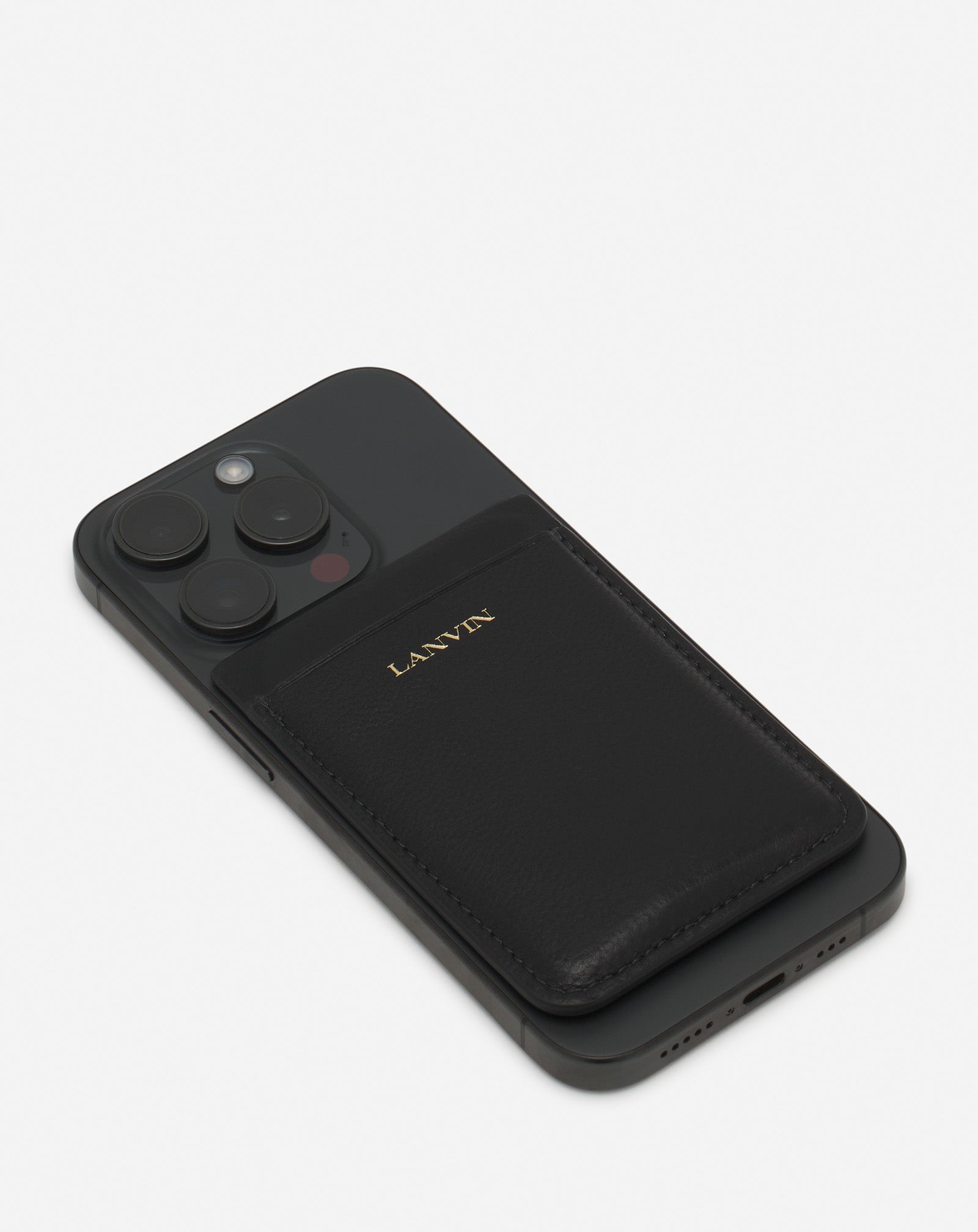 PORTE-CARTES MAGNÉTIQUE EN CUIR NOIR