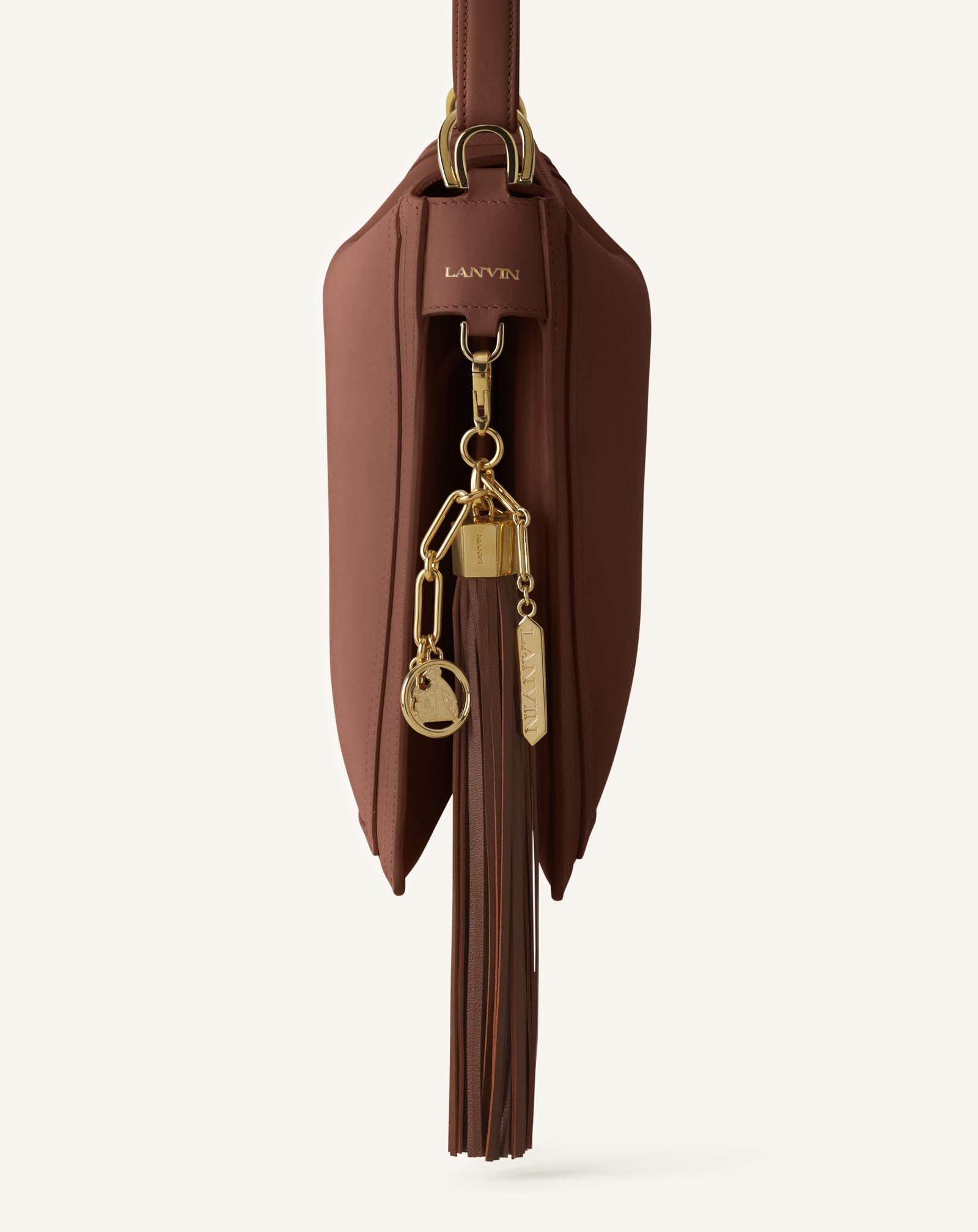LARGE LEATHER POMPOM BAG CHARM