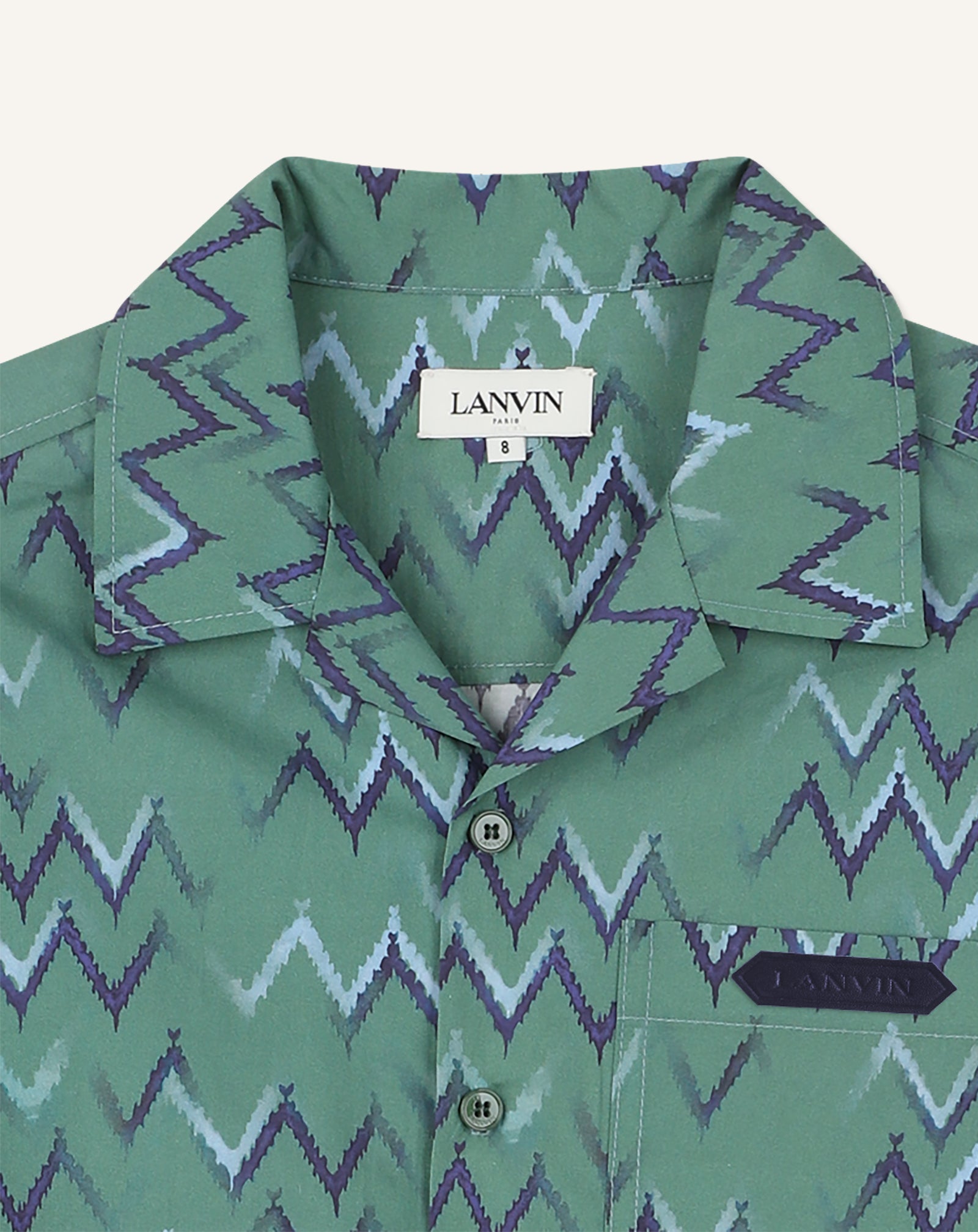 CHEMISE AMPLE IMPRIMÉ EN COTON VERT