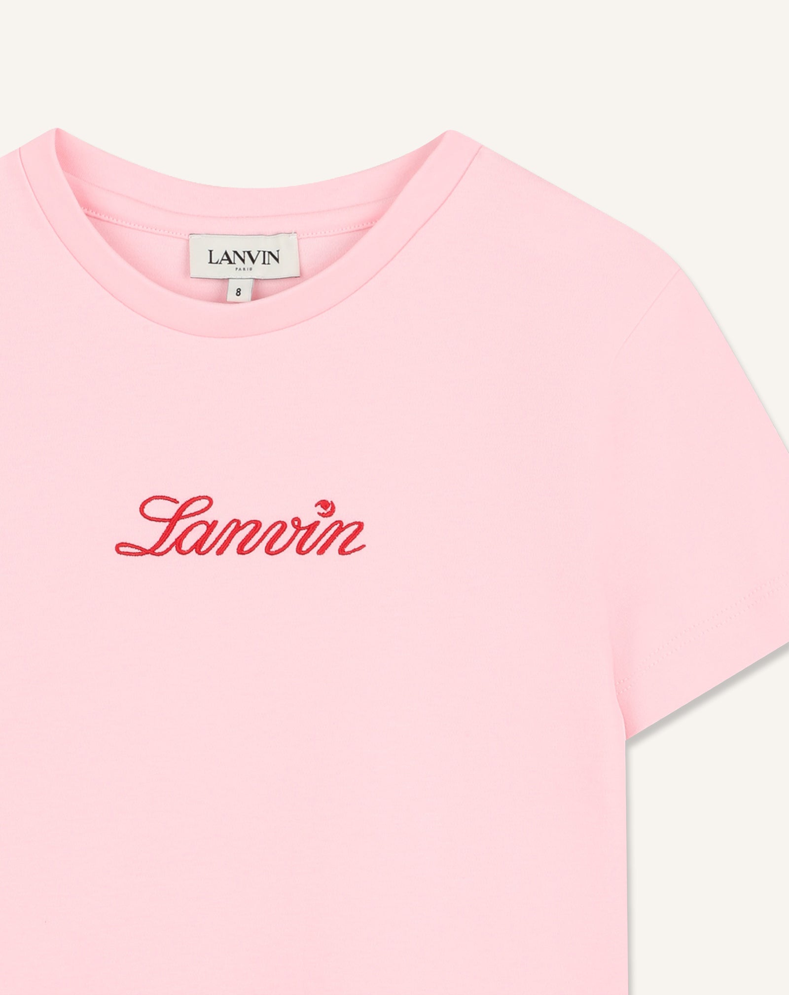 T-SHIRT LOGO LANVIN EN COTON ROSE