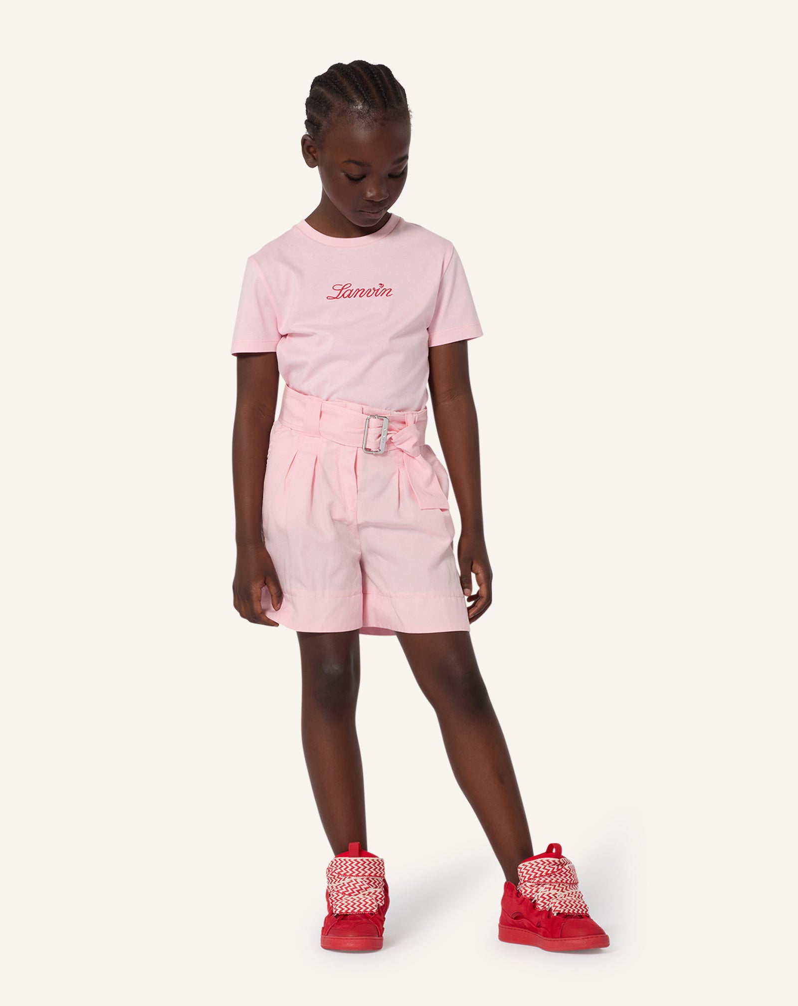 T-SHIRT LOGO LANVIN EN COTON ROSE