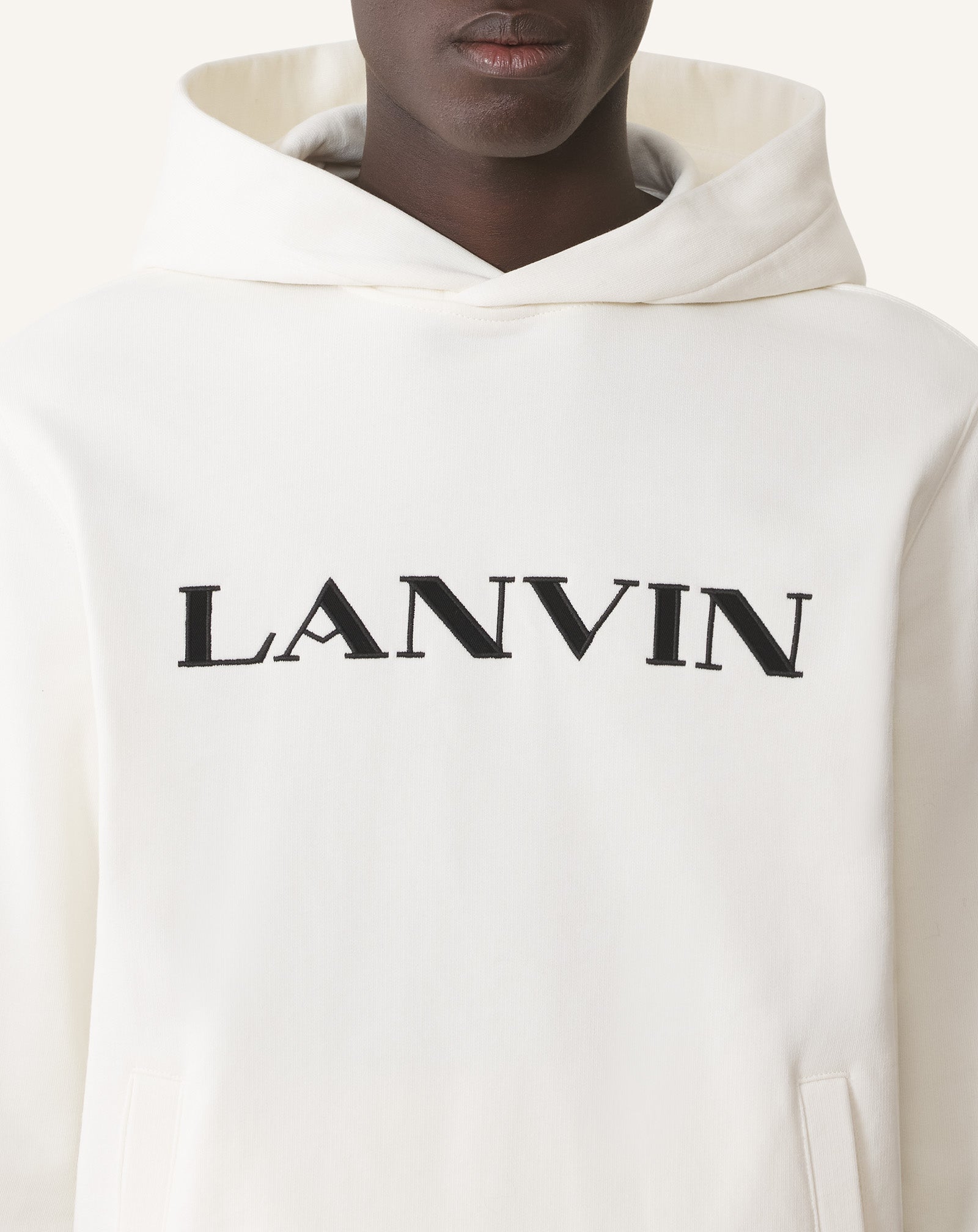 HOODIE BRODÉ LANVIN EN COTON BLANC