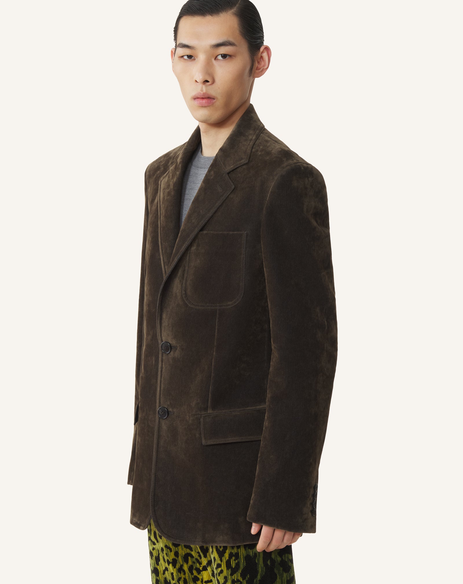 VESTE EN DENIM VELOURS VERT