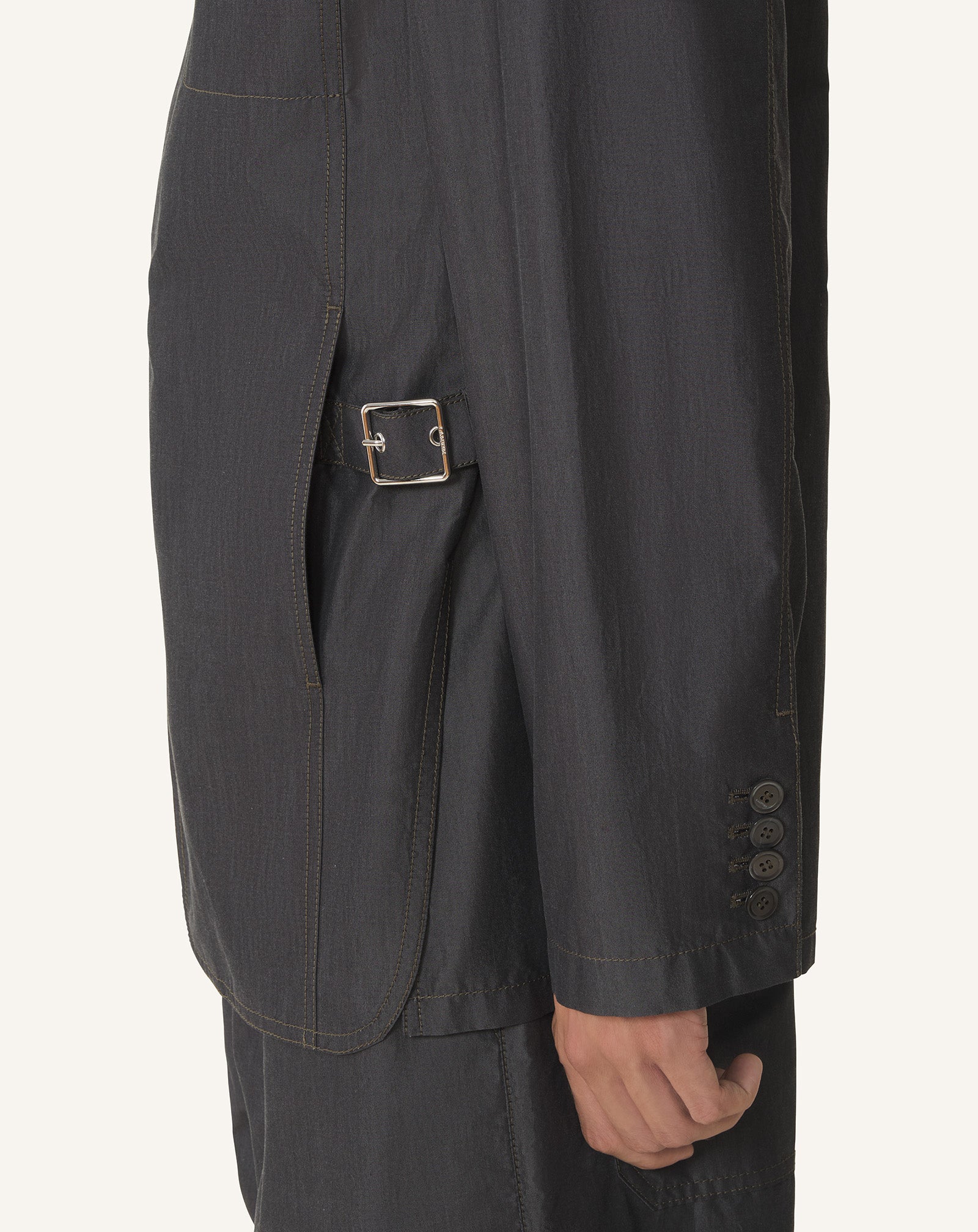 VESTE AMPLE EN CHAMBRAY NOIR