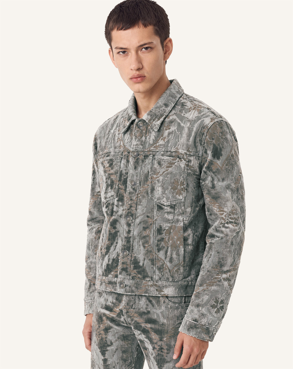 GREY BEVILACQUA JACKET IN PIGNA PATTERN