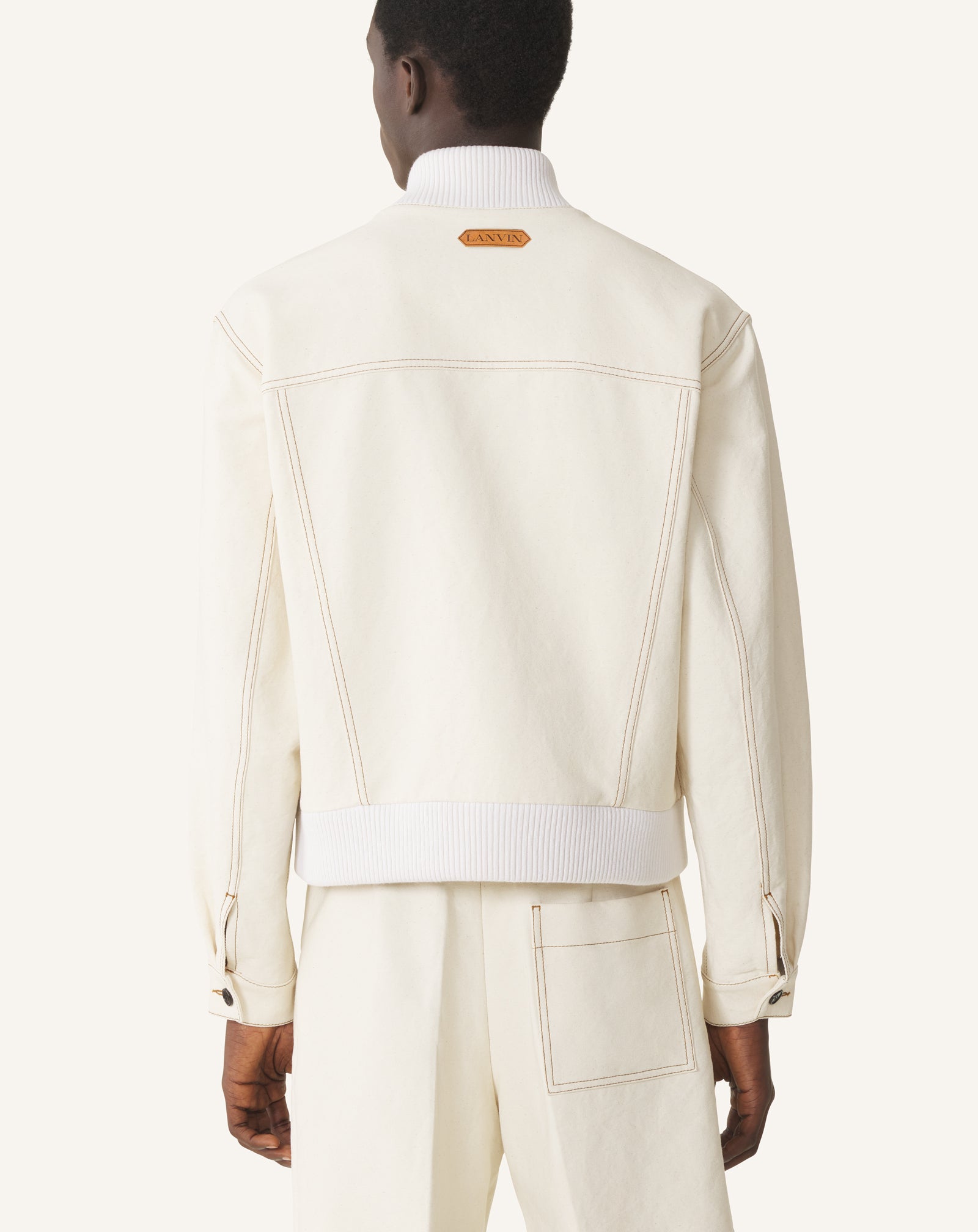 VESTE TEDDY EN DENIM BLANC