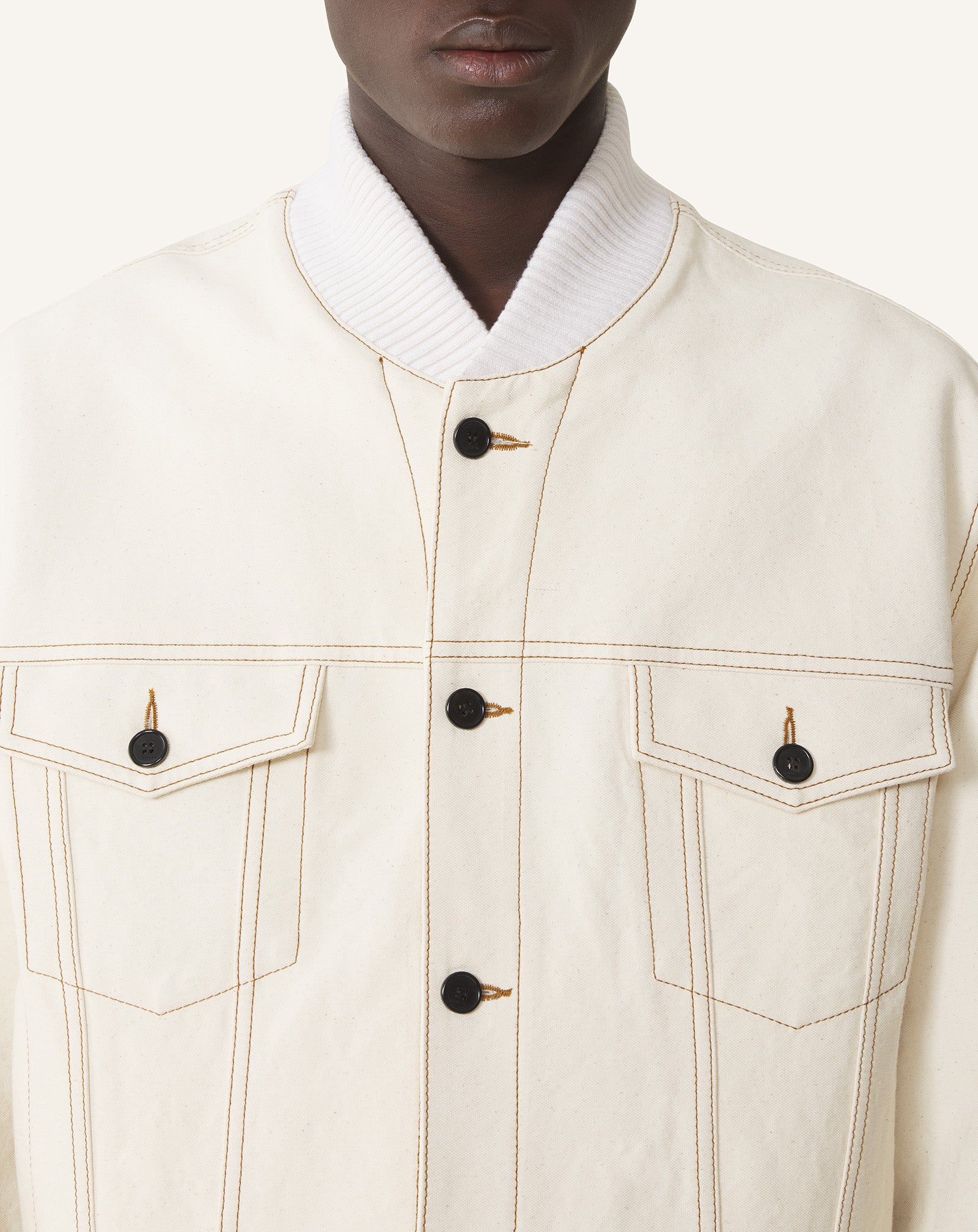 VESTE TEDDY EN DENIM BLANC