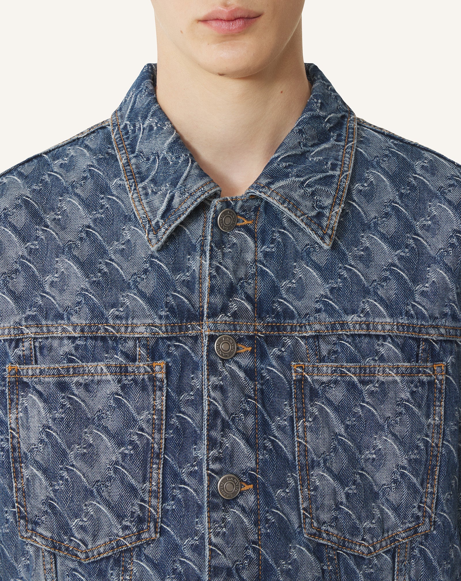 VESTE EN DENIM JACQUARD LUNAR YEAR BLEU