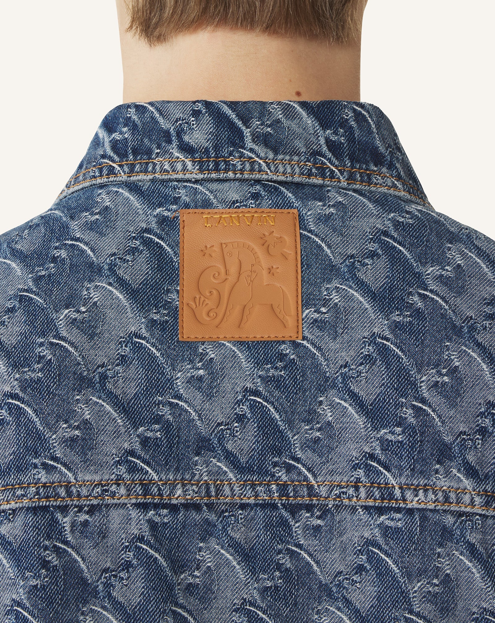 VESTE EN DENIM JACQUARD LUNAR YEAR BLEU