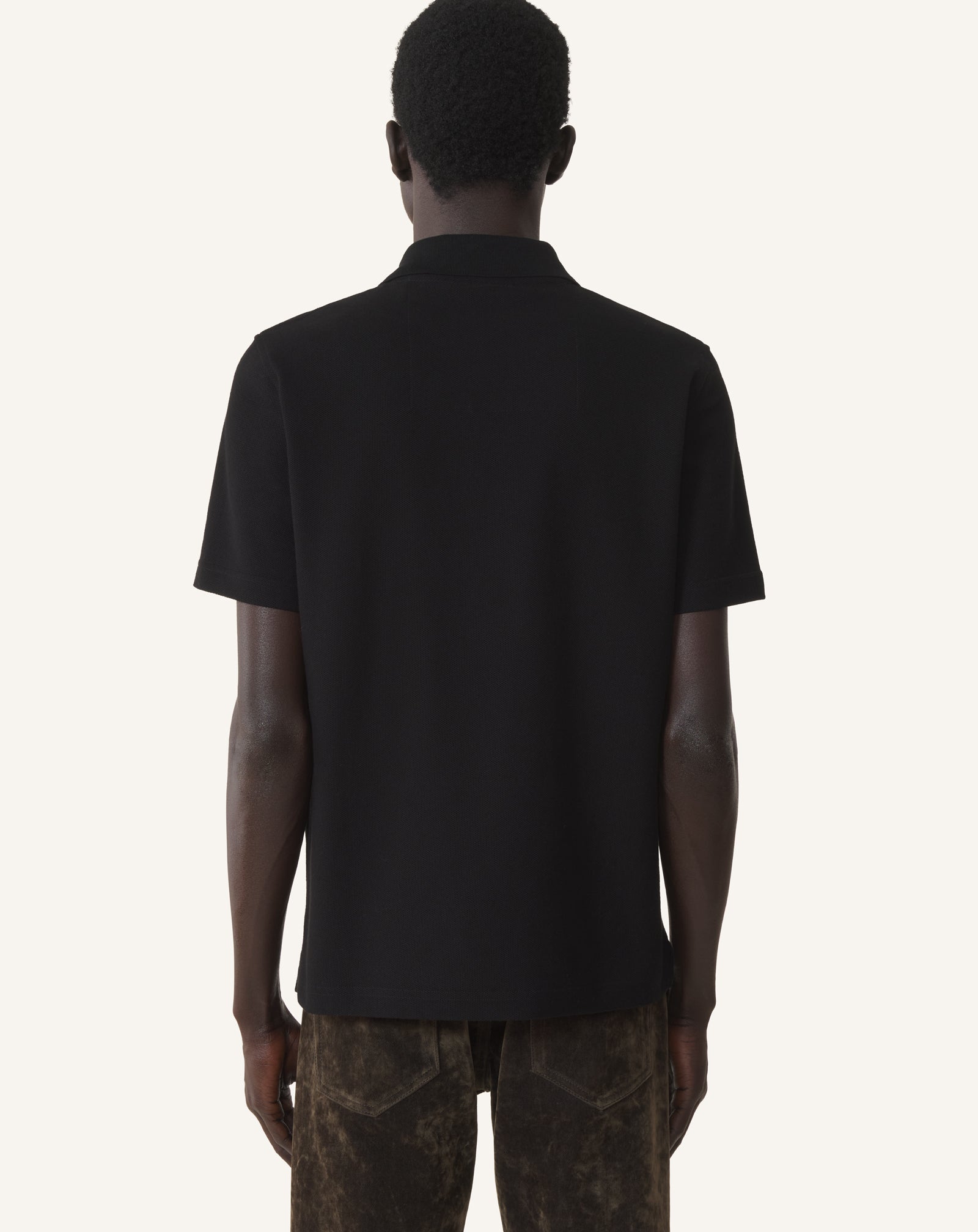 POLO EN COTON PIQUÉ NOIR