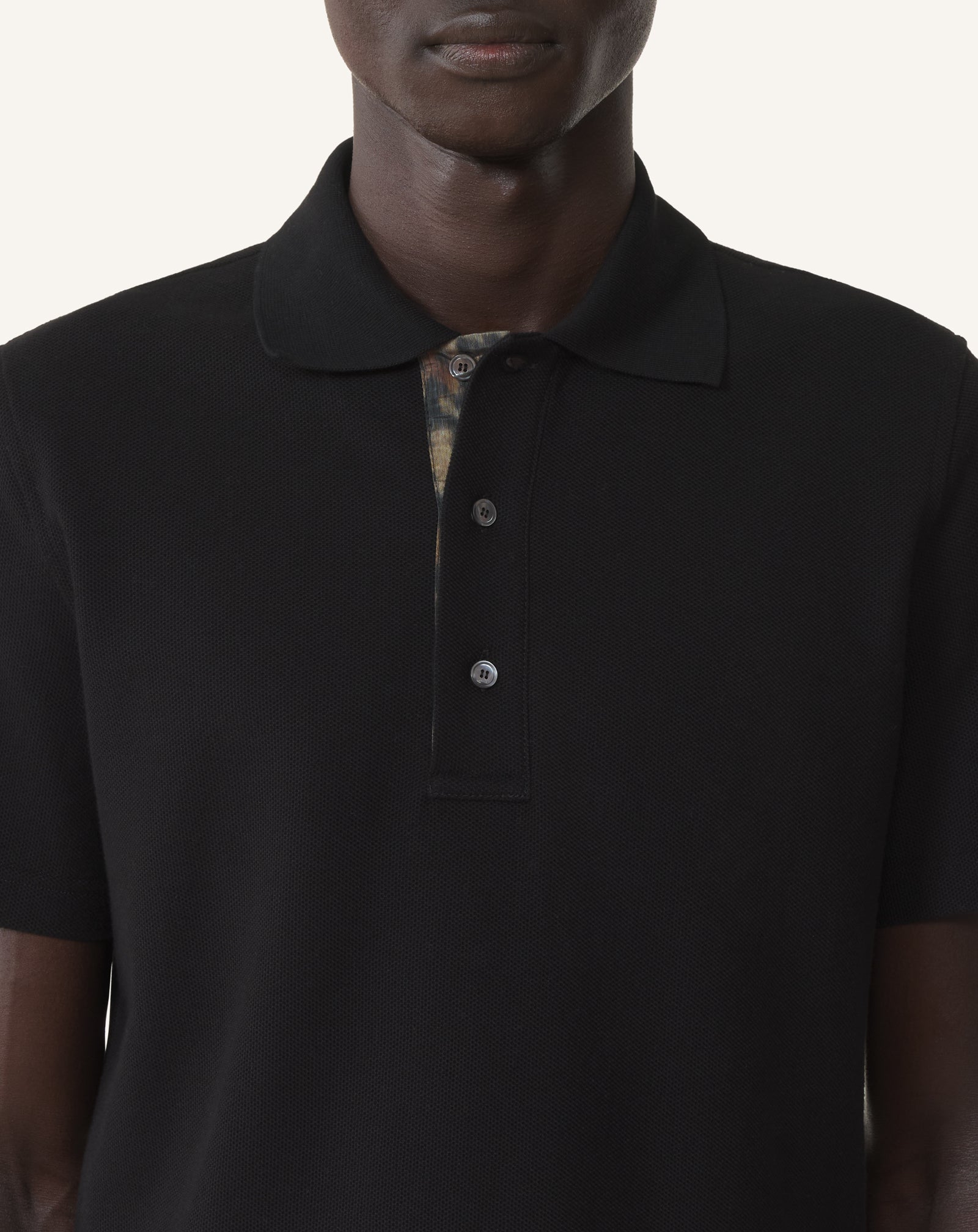 POLO EN COTON PIQUÉ NOIR