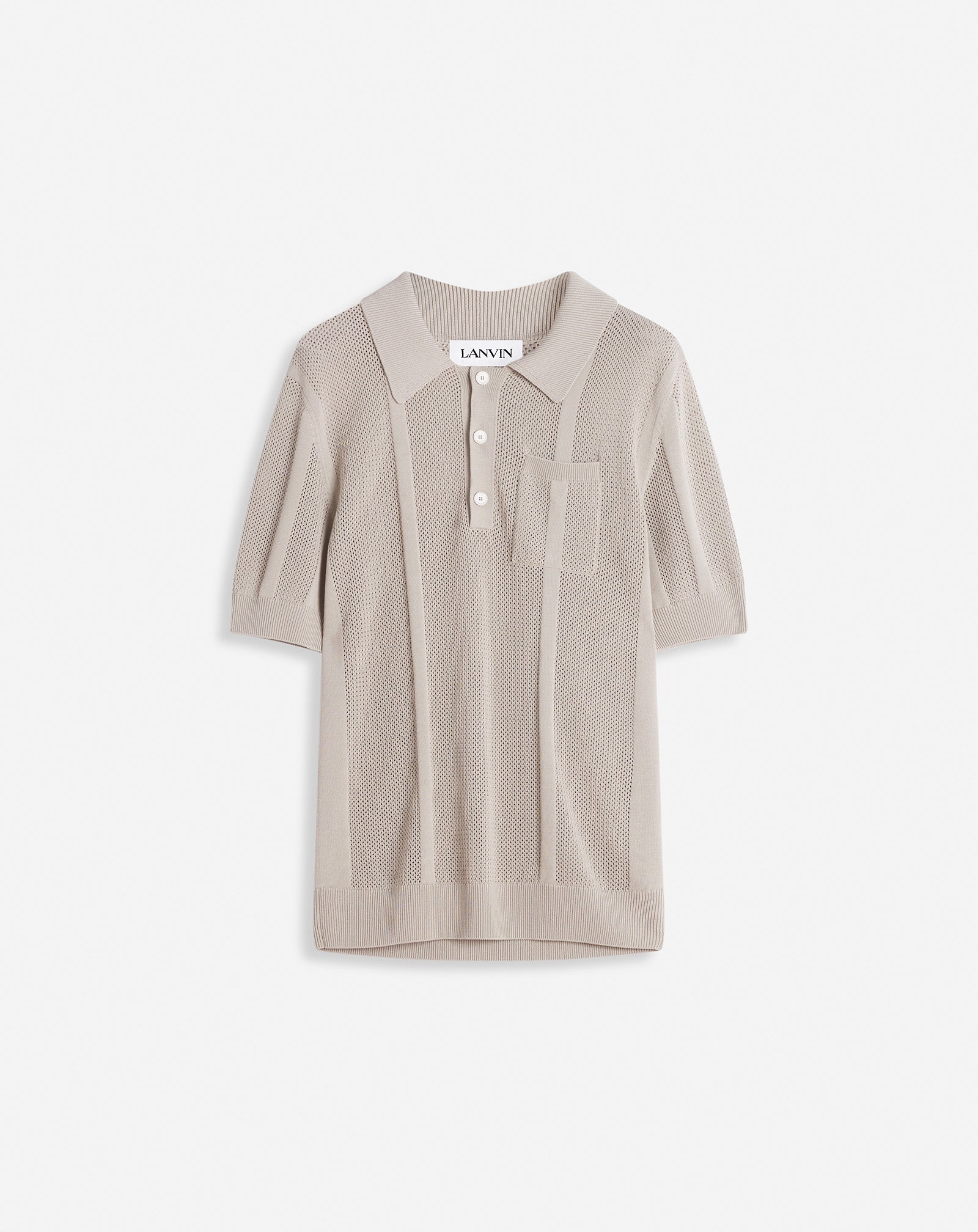 OPENWORK KNIT POLO SHIRT