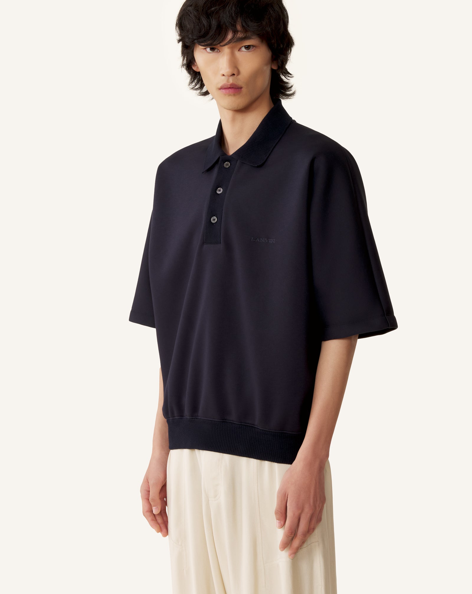 POLO AMPLE EN JERSEY DOUBLE FACE