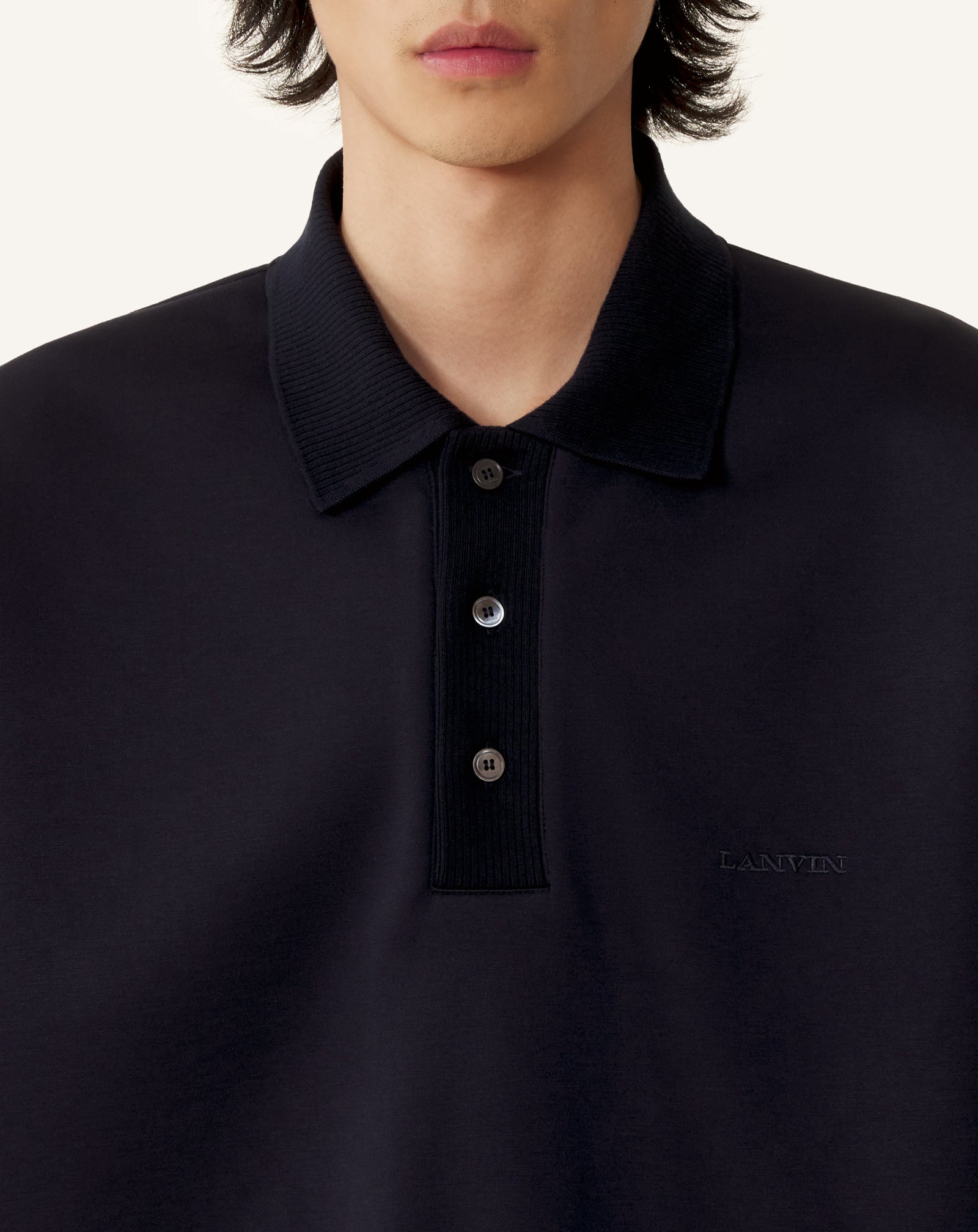 POLO AMPLE EN JERSEY DOUBLE FACE