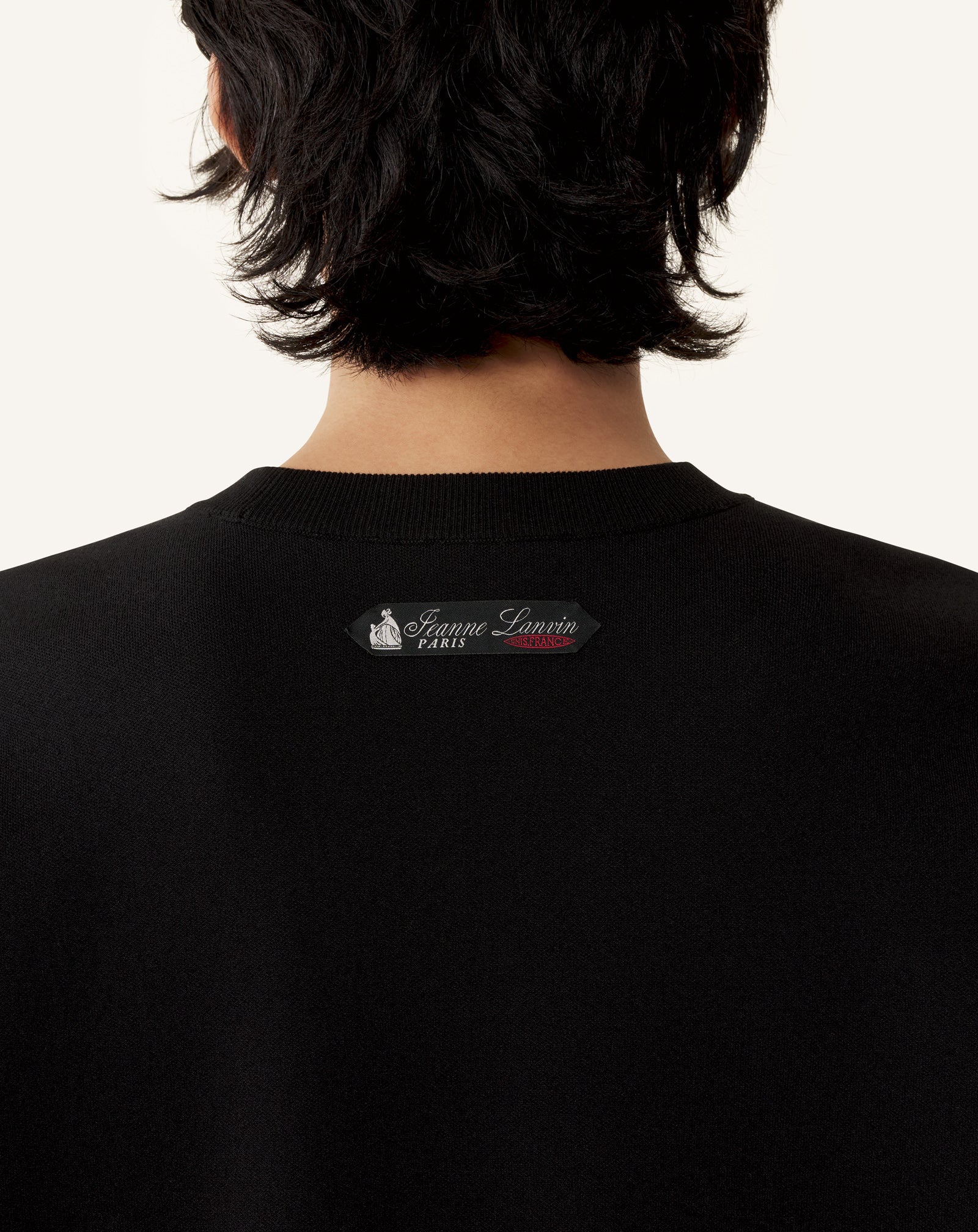 T-SHIRT AMPLE EN JACQUARD DE SOIE ET COTON GRIS