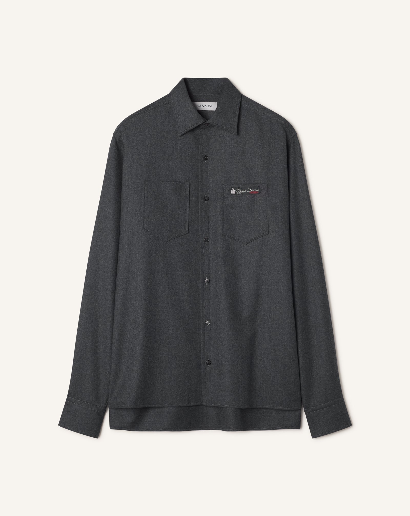 STRAIGHT-CUT OVERSHIRT IN WOOL FLANNEL