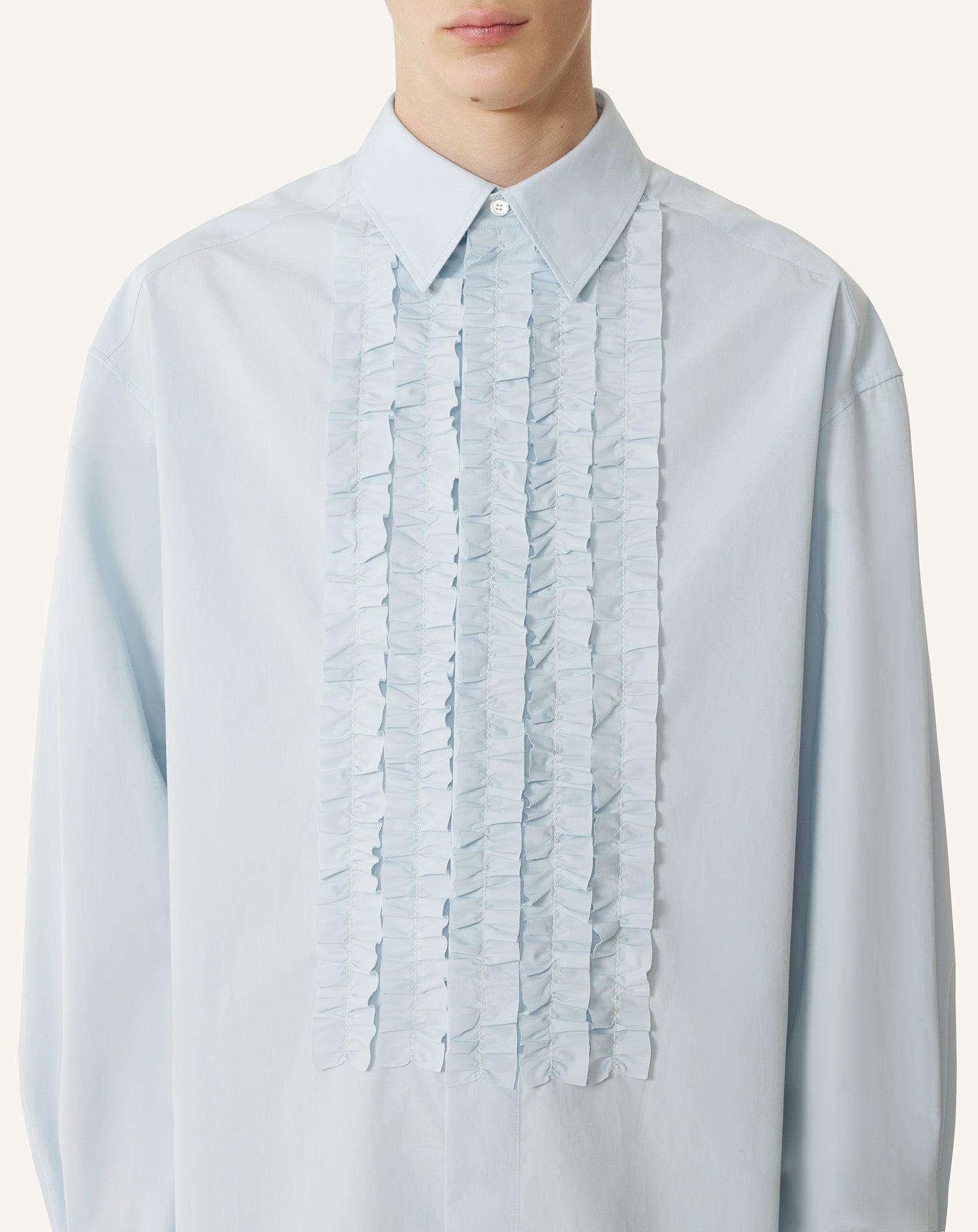COTTON POPLIN BIB FRONT SHIRT