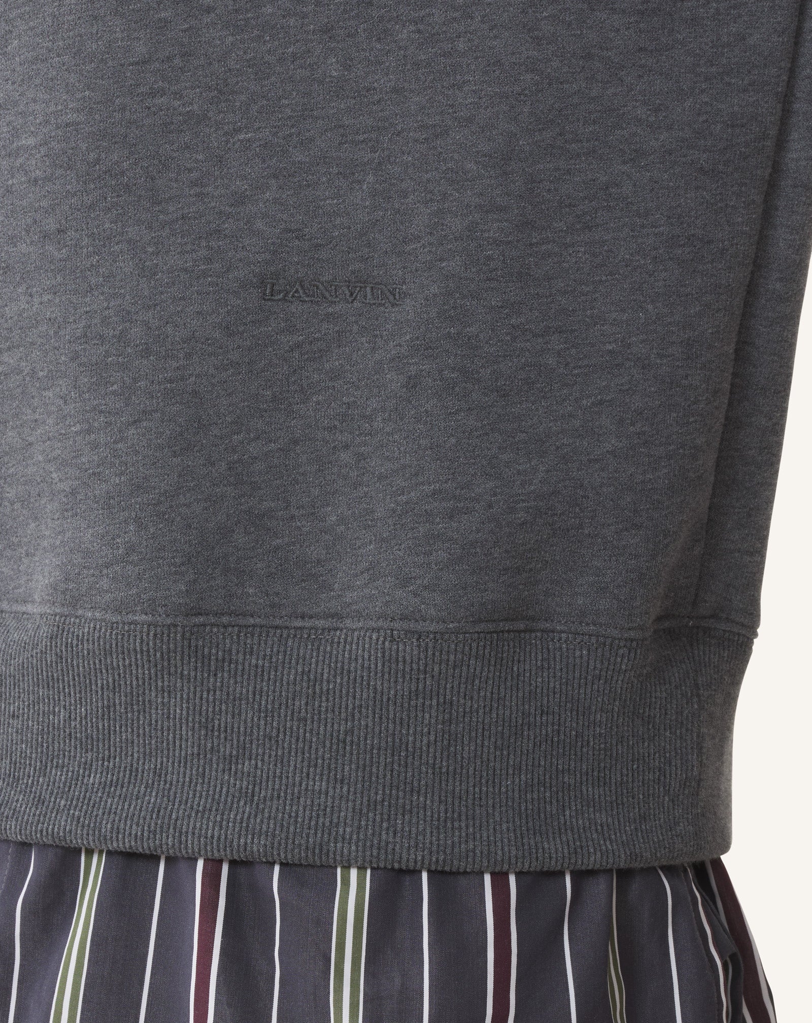 SWEATSHIRT SUPERPOSÉ EN COTON ET CACHEMIRE NOIR