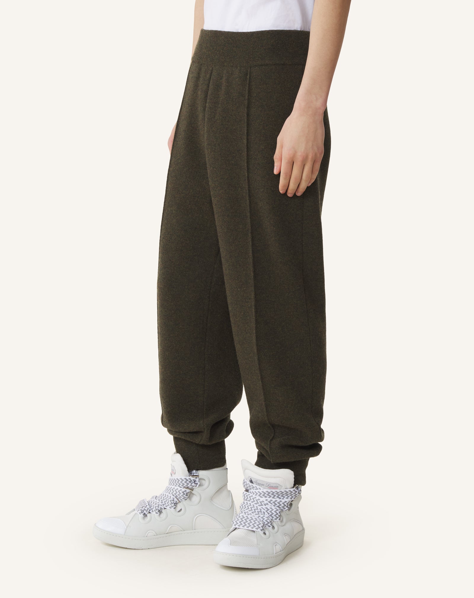 BLACK WOOL JOGGING PANTS