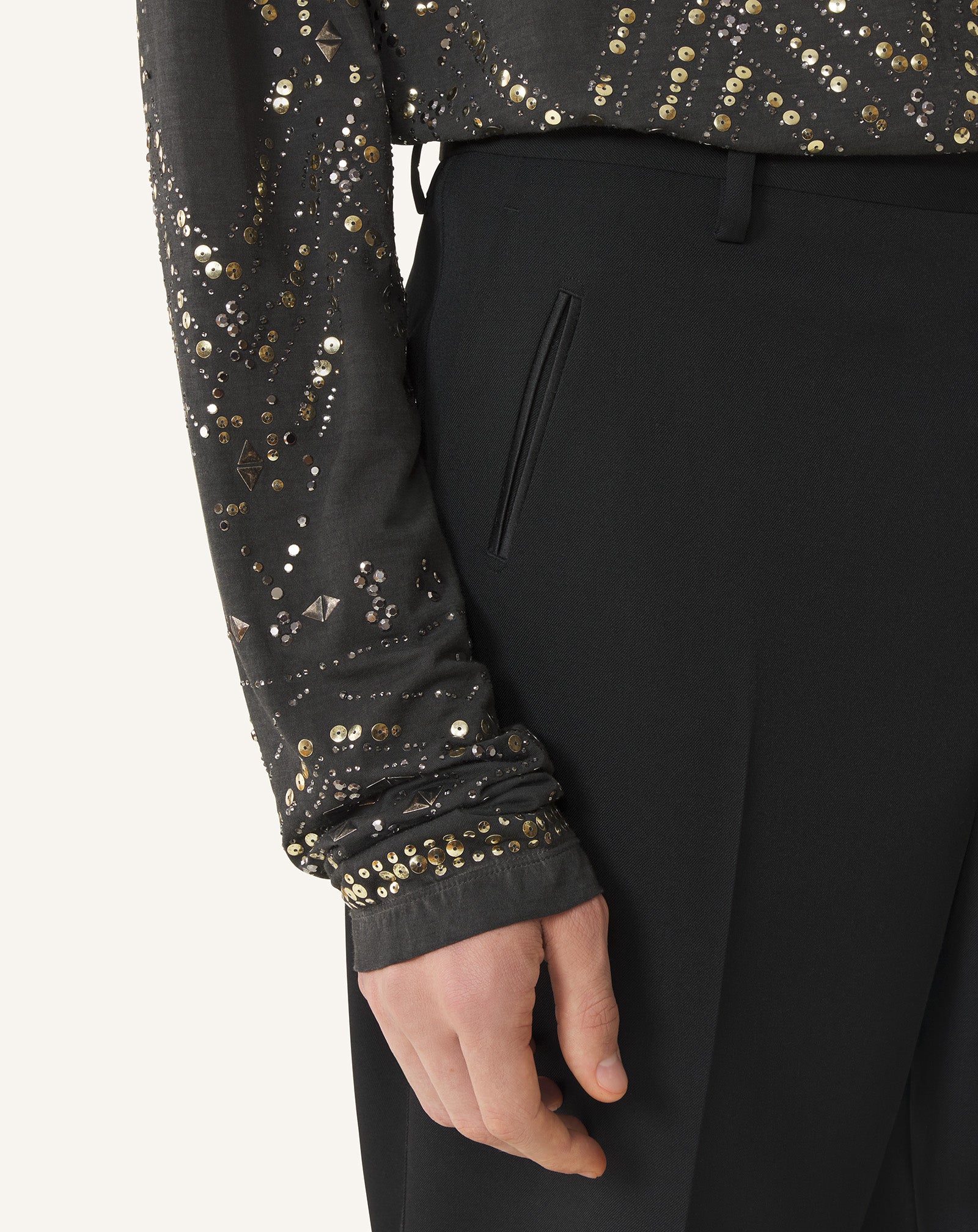 STRAIGHT-LEG WOOL PANTS