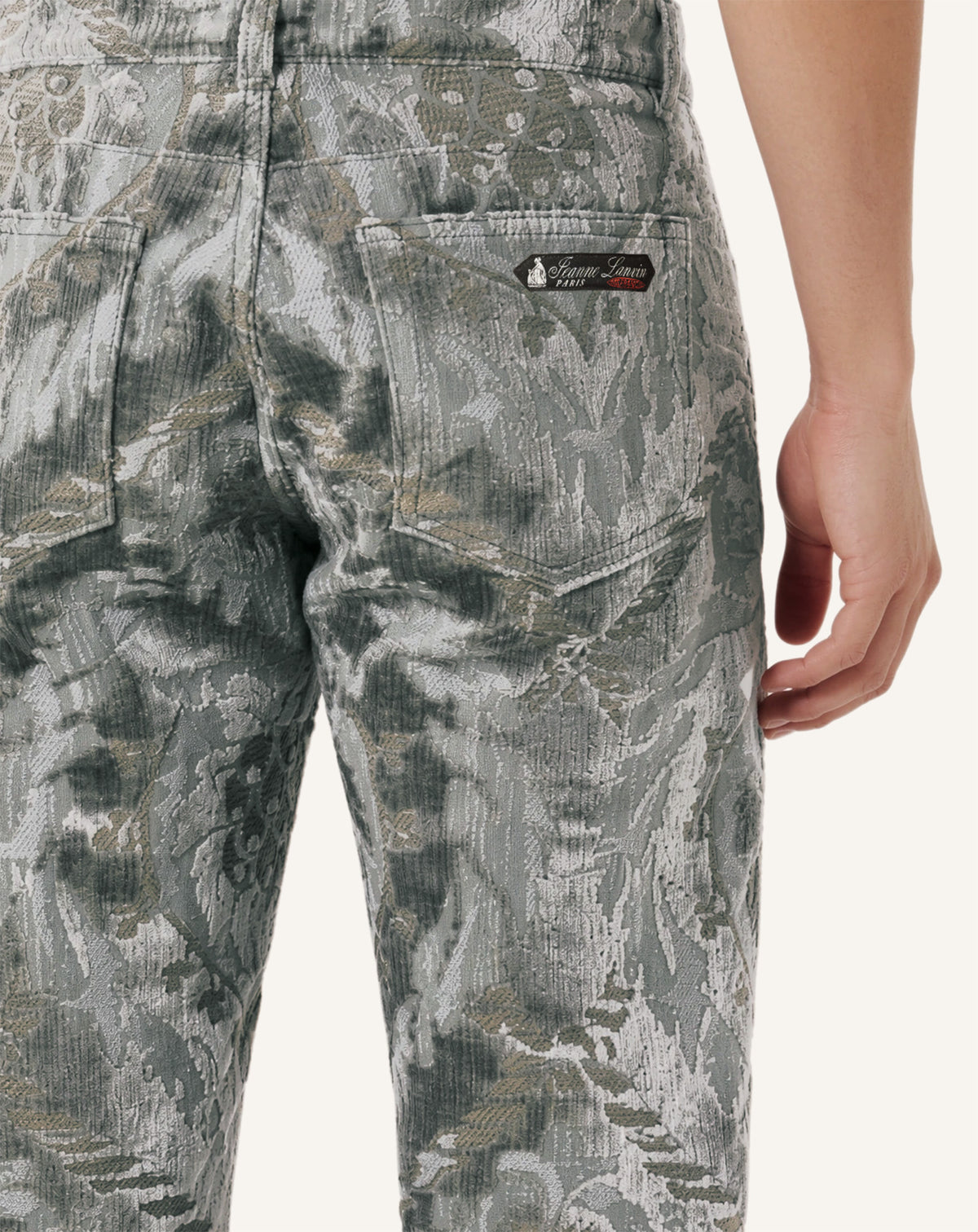 GREY BEVILACQUA STRAIGHT-LEG TROUSERS IN PIGNA PATTERN