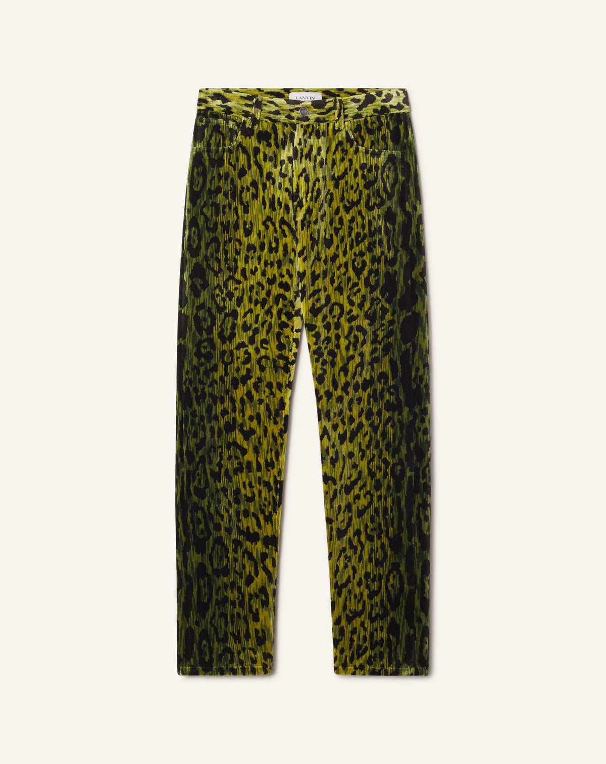 PANTALON DROIT IMPRIMÉ LÉOPARD BEVILACQUA VERT