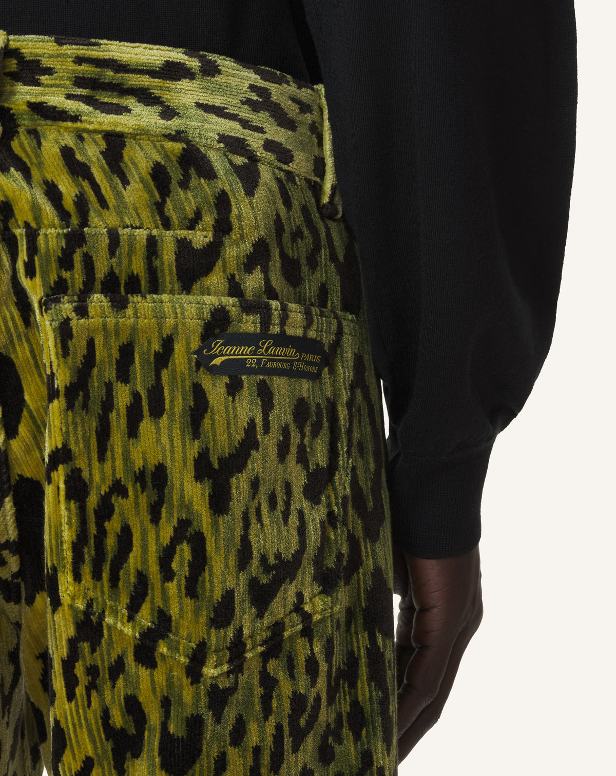 PANTALON DROIT IMPRIMÉ LÉOPARD BEVILACQUA VERT