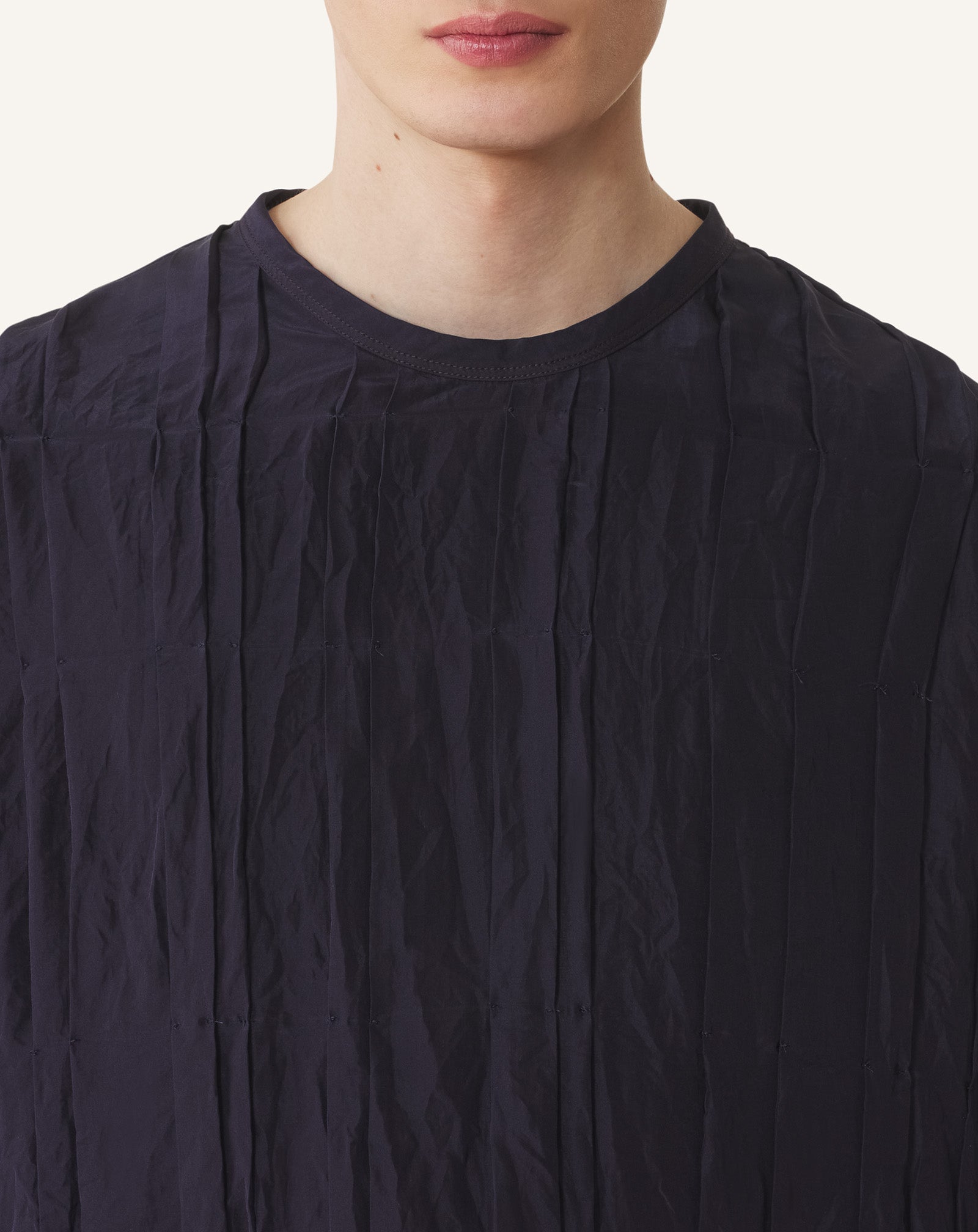 PLEATED SILK TOP