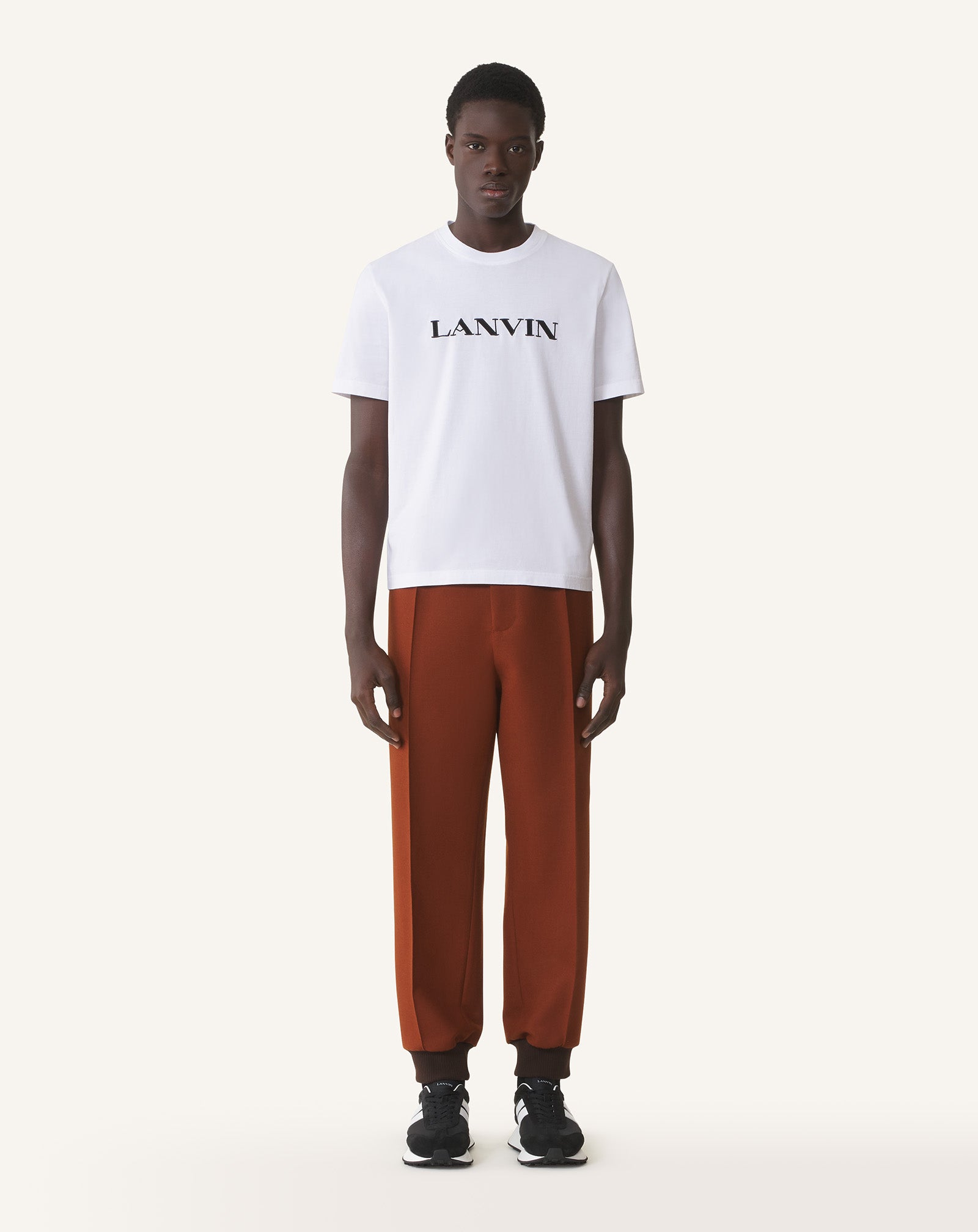 White Lanvin Embroidered Cotton T-shirt | Lanvin