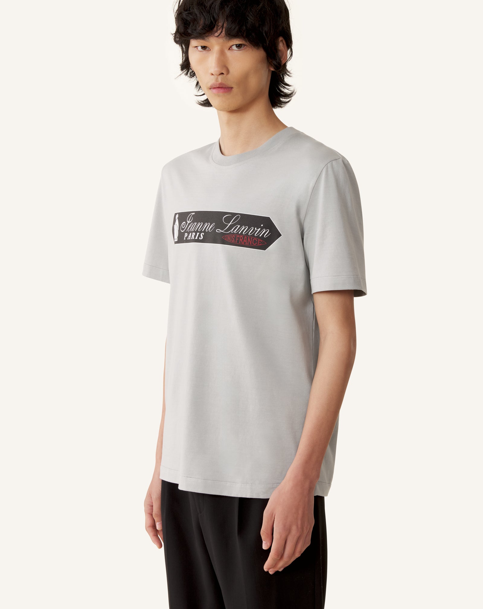 T-SHIRT IMPRIMÉ SIGNATURE LANVIN GRIS
