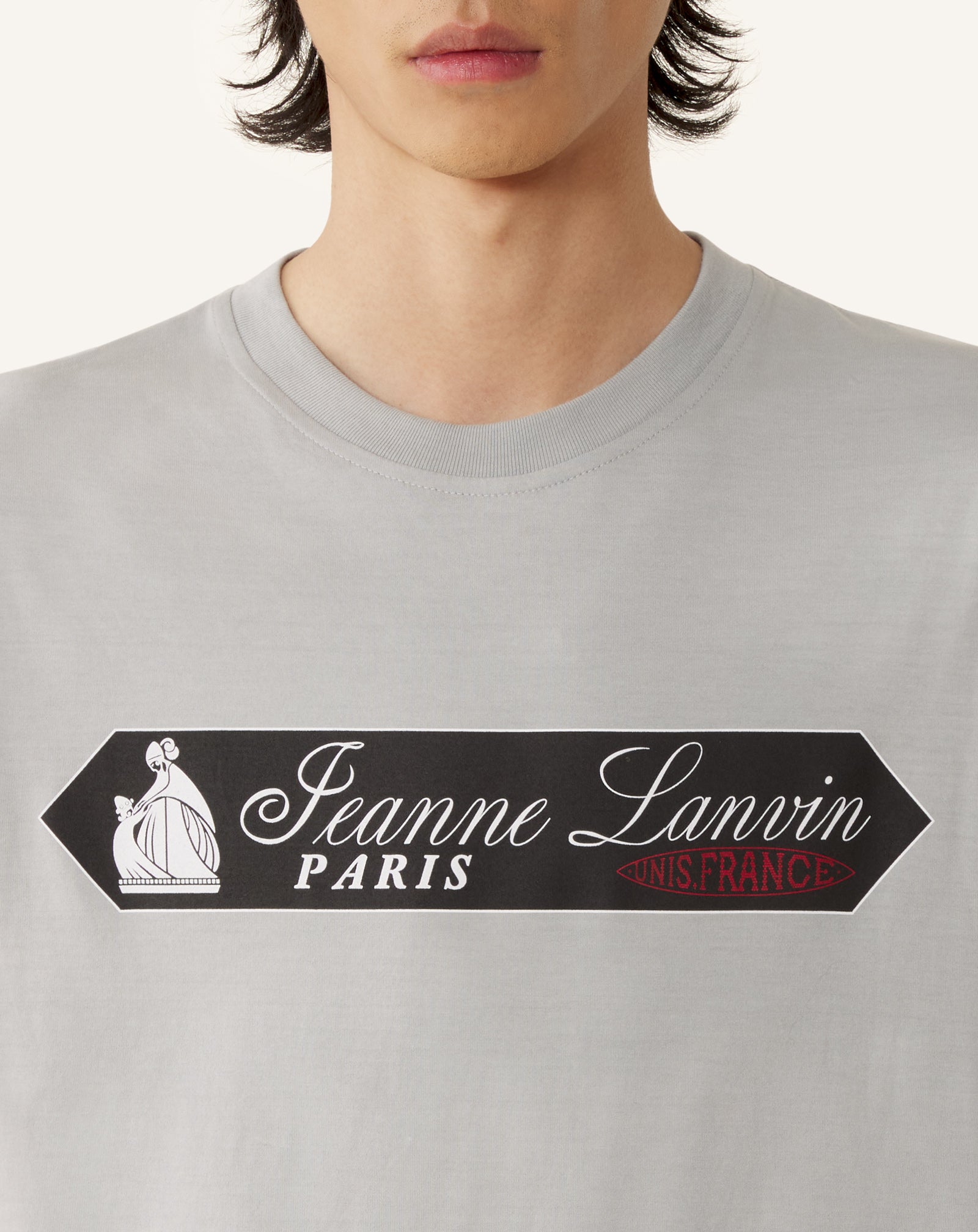 T-SHIRT IMPRIMÉ SIGNATURE LANVIN GRIS