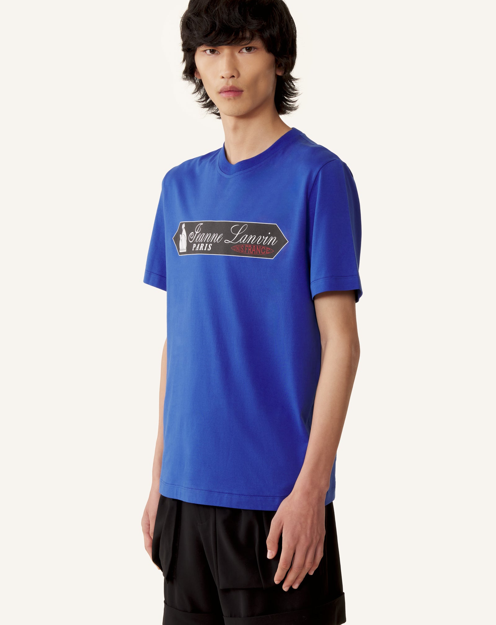 T-SHIRT IMPRIMÉ SIGNATURE LANVIN BLEU