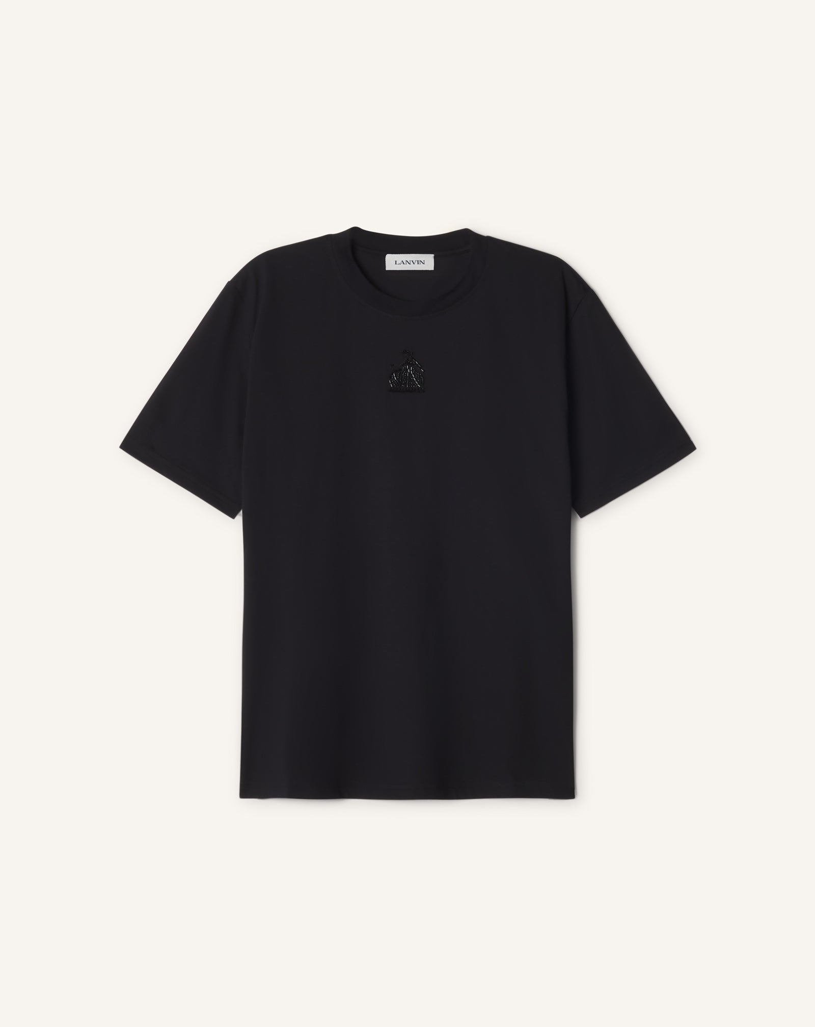 T-SHIRT BRODÉ LA MÈRE ET L'ENFANT EN JERSEY NOIR