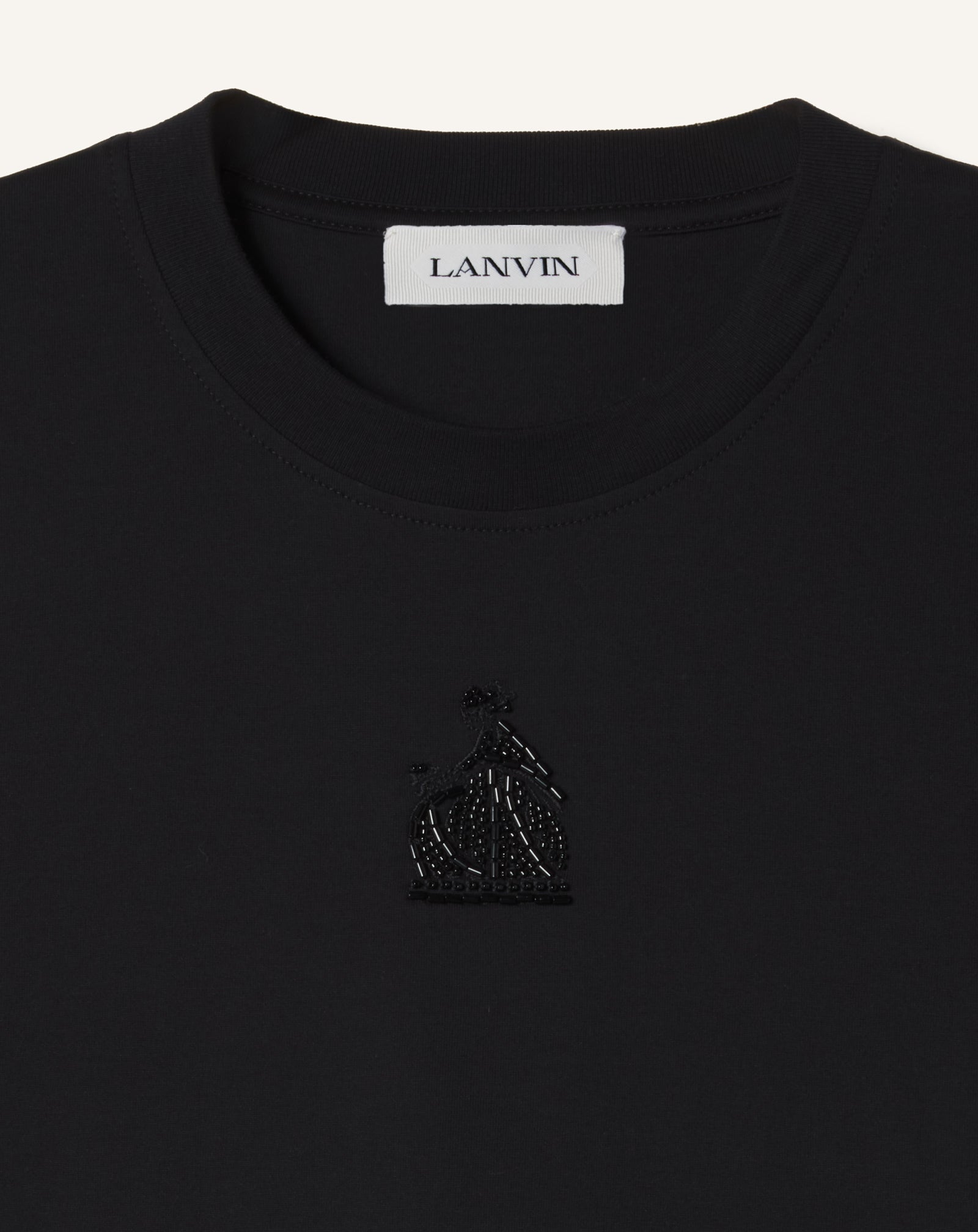 T-SHIRT BRODÉ LA MÈRE ET L'ENFANT EN JERSEY NOIR