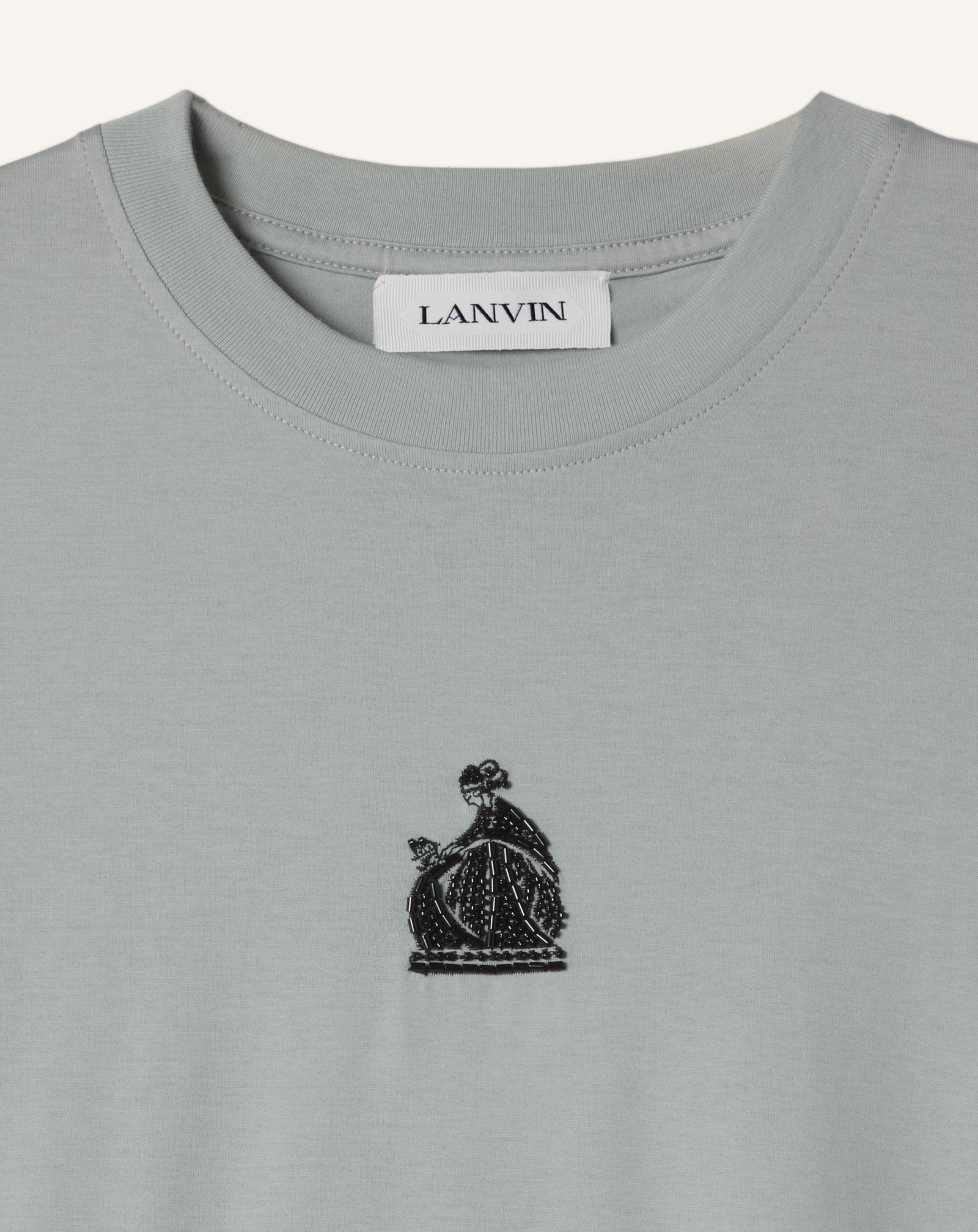 T-SHIRT BRODÉ LA MÈRE ET L'ENFANT EN JERSEY GRIS