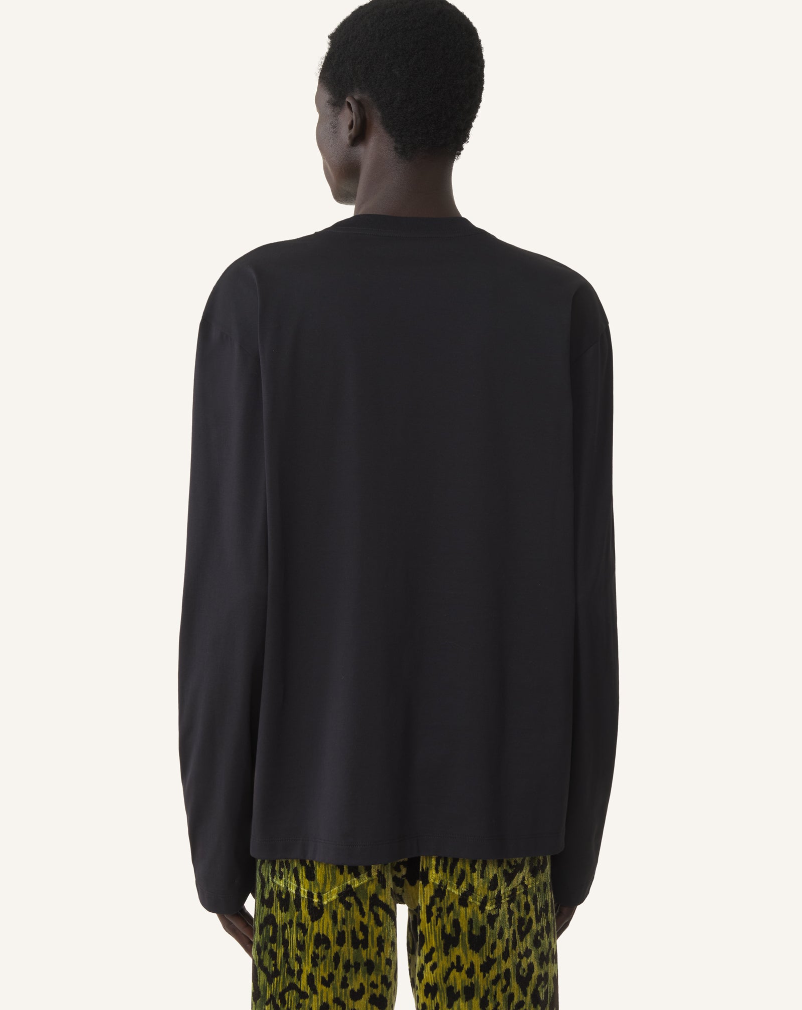T-SHIRT MANCHES LONGUES FLOQUÉ LA MÈRE ET L'ENFANT EN COTON NOIR
