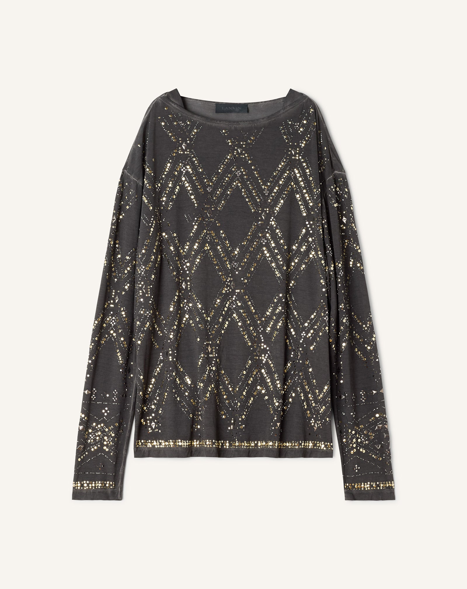 BLACK SEQUIN AND BEAD TOP