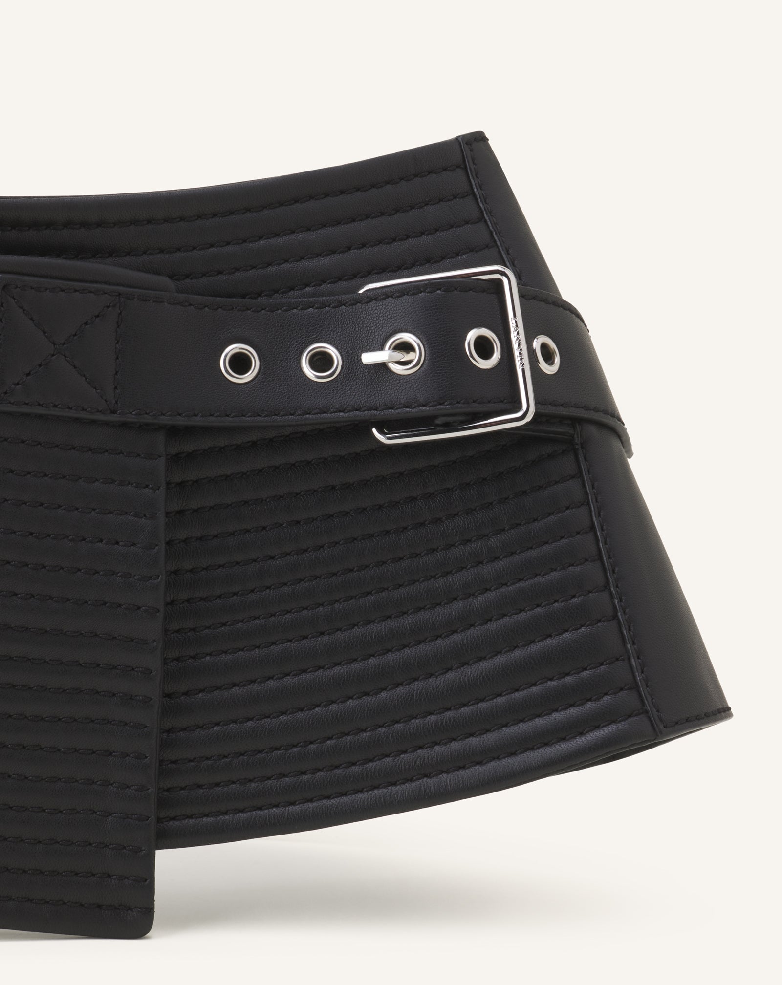 BLACK WIDE LEATHER BELT