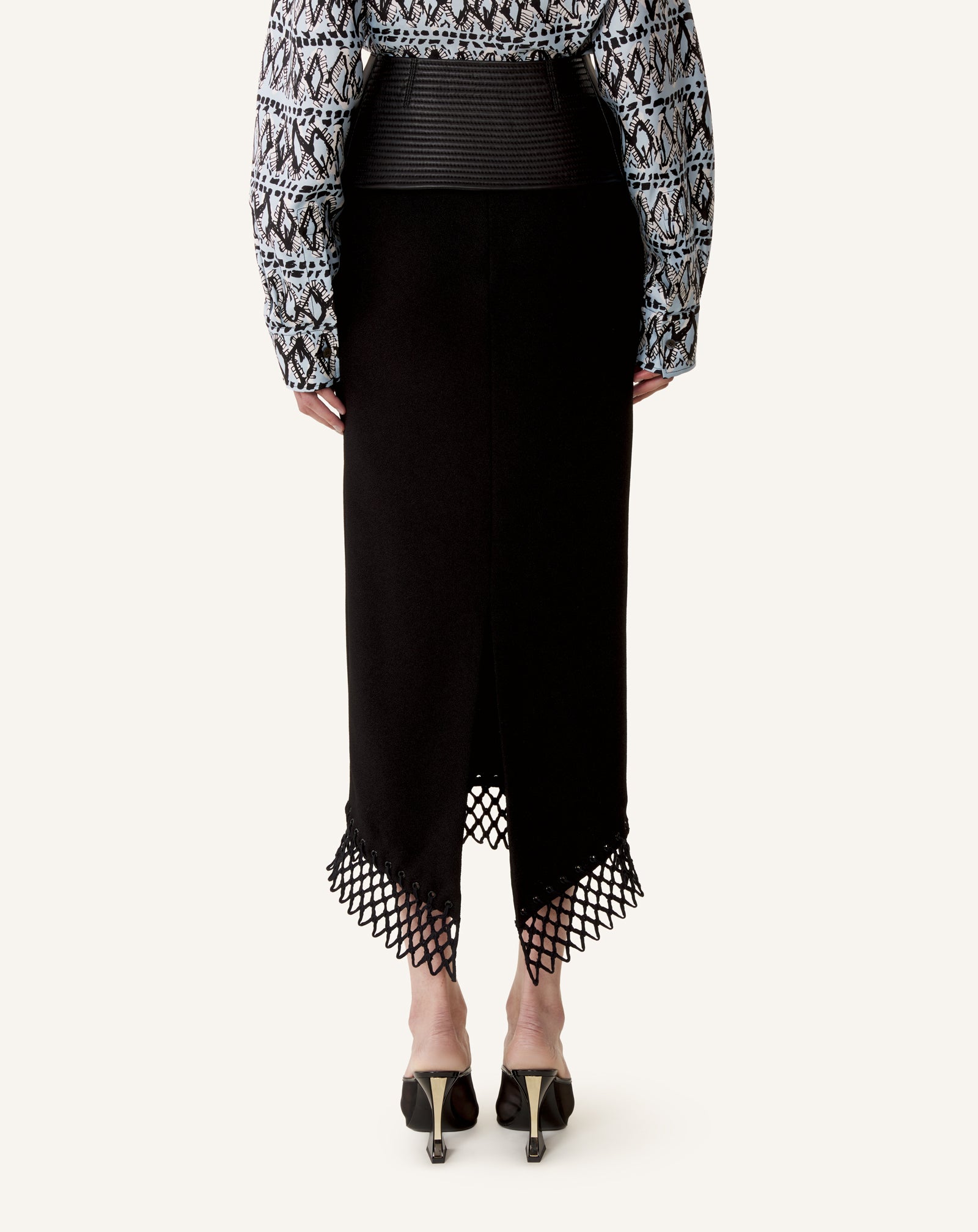 BLACK WIDE LEATHER BELT