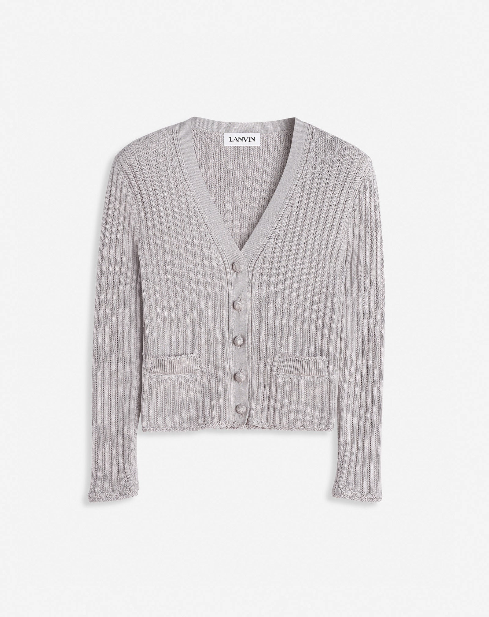 RIBBED CARDIGAN IN VISCOSE